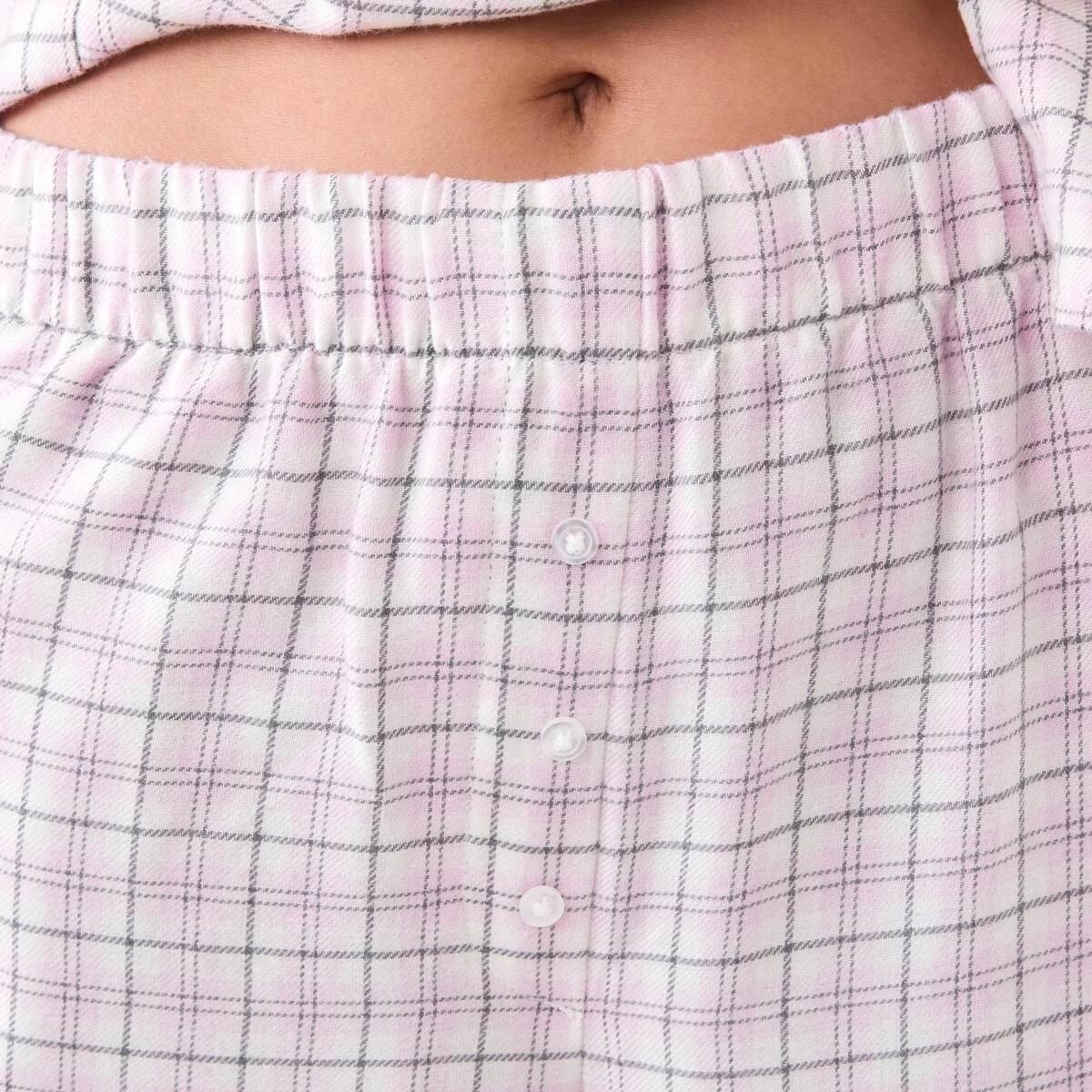 6 Relaxed Boyfriend Flannel Pyjama Set Pnk Wt Chk, 6 of 7