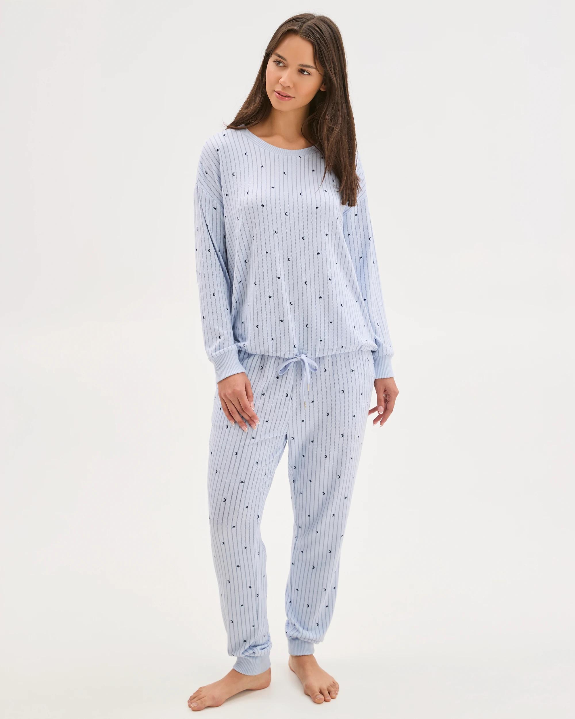 1 Target Woman Printed Cosy Pyjama Sleep Set MOON & STARS, 1 of 5