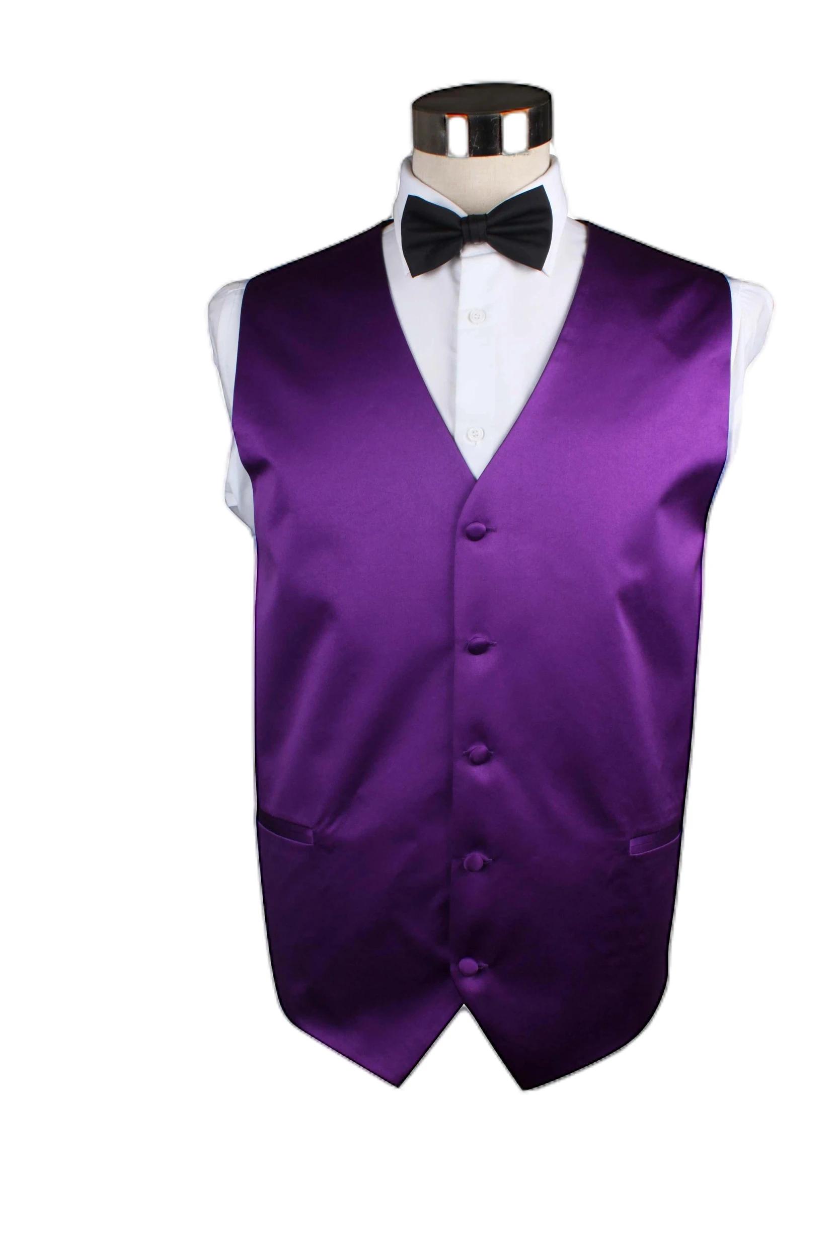 1 Zasel Mens Plain Vest Waistcoat DARK PURPLE, 1 of 1