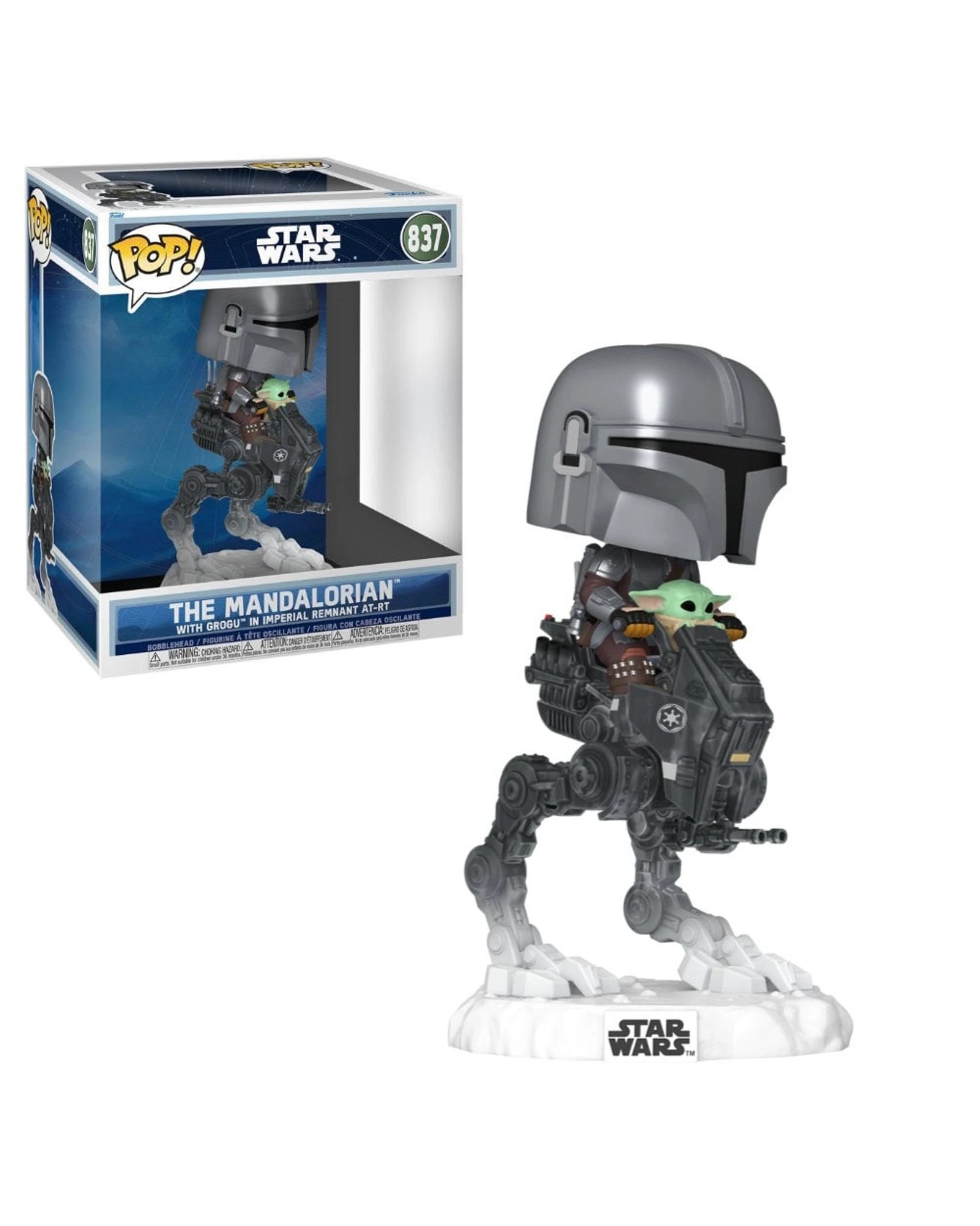1 Star Wars The Mandalorian with Grogu in Imperial Remnant AT-RT Bobblehead Funko POP! Rides Deluxe, 1 of 3