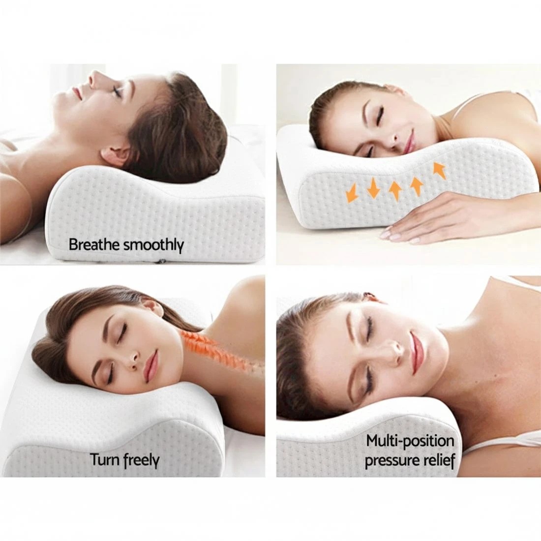 6 Giselle Bedding Contour Pillow Cool Gel Twin Pack - White, 6 of 8