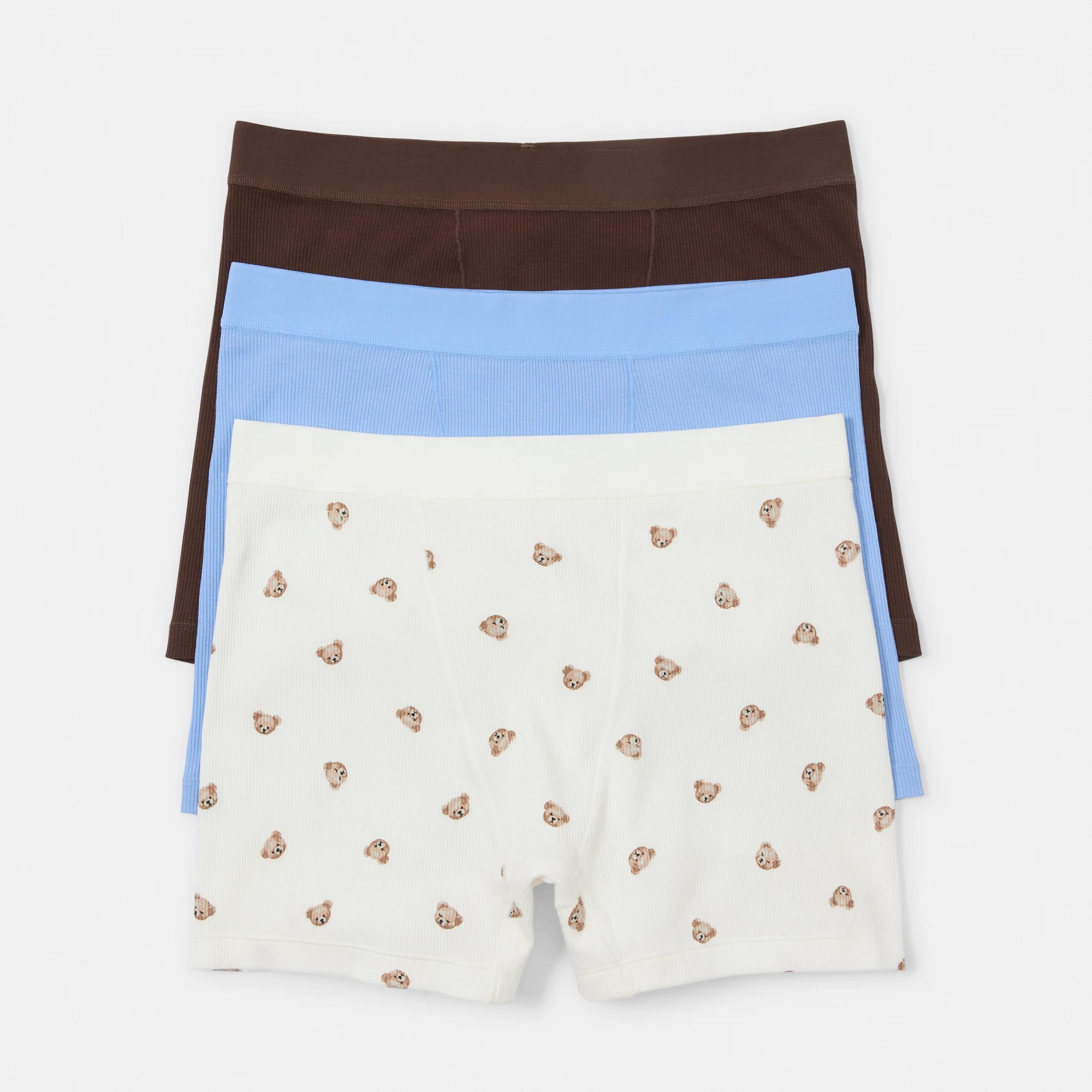 1 3 Pack Cotton Boyfriend Shorts TEDDY BEAR, HYDRANGEA, CHOCOLATE FUDGE, 1 of 9