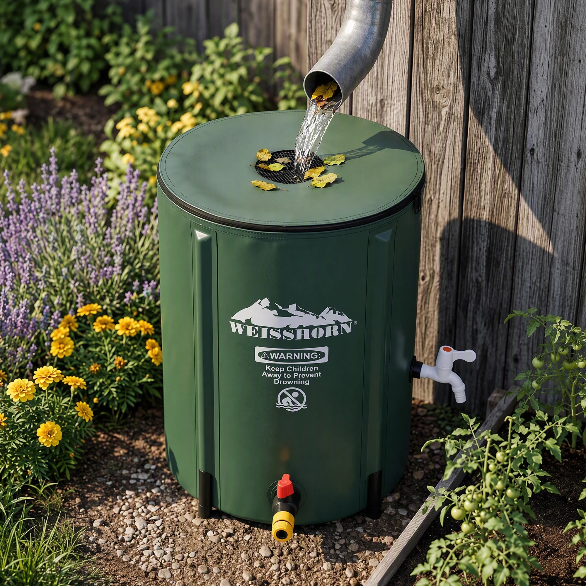 9 Weisshorn 50L Collapsible Rain Barrel Foldable Water Bladder Tank Storage Container - Multi, 9 of 9