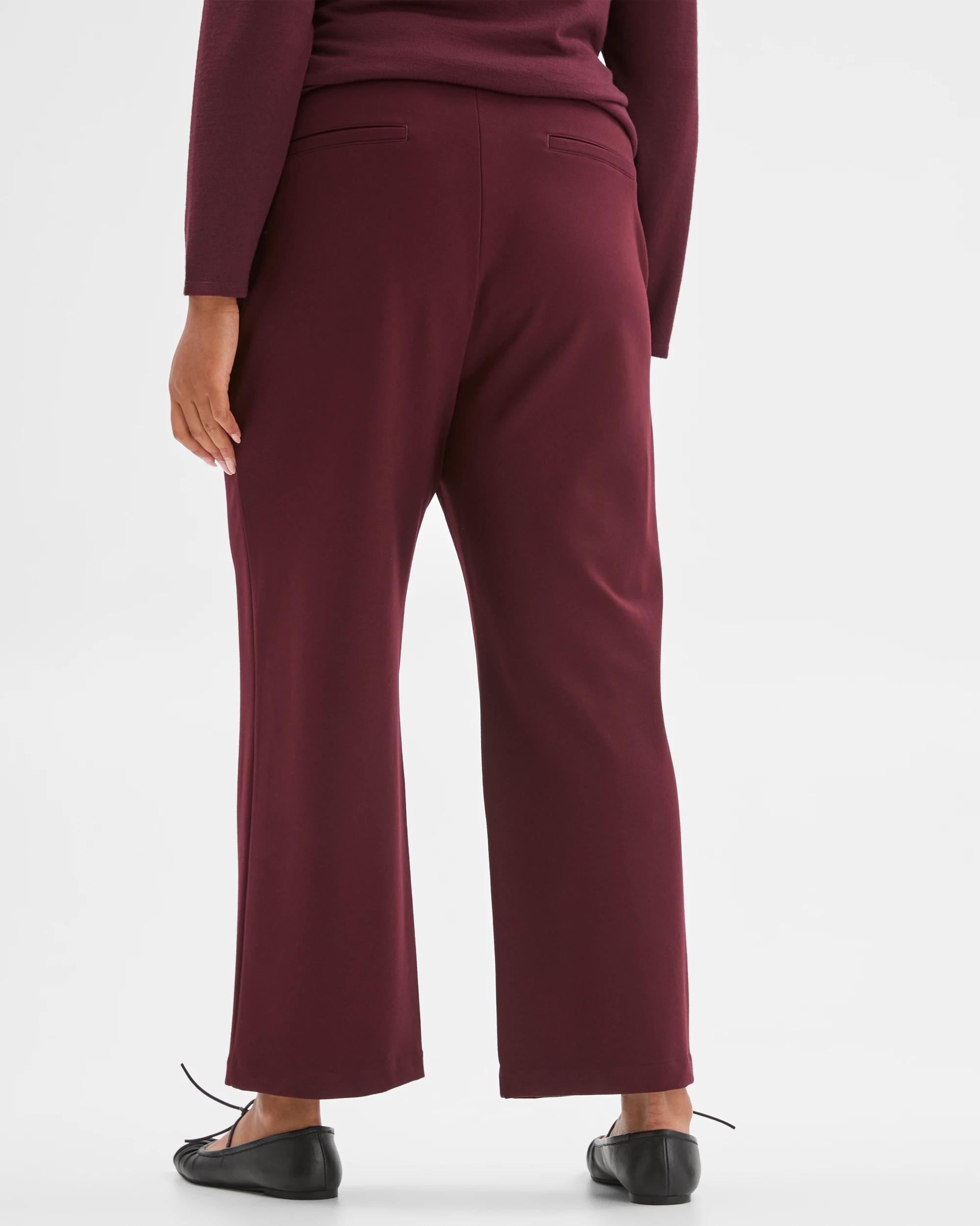 3 Target Plus Size Crop Length Wide Leg Ponte Pants PINOT BURGUNDY, 3 of 6