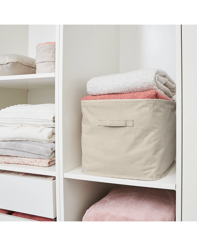 Linen Look Open Storage Box - B