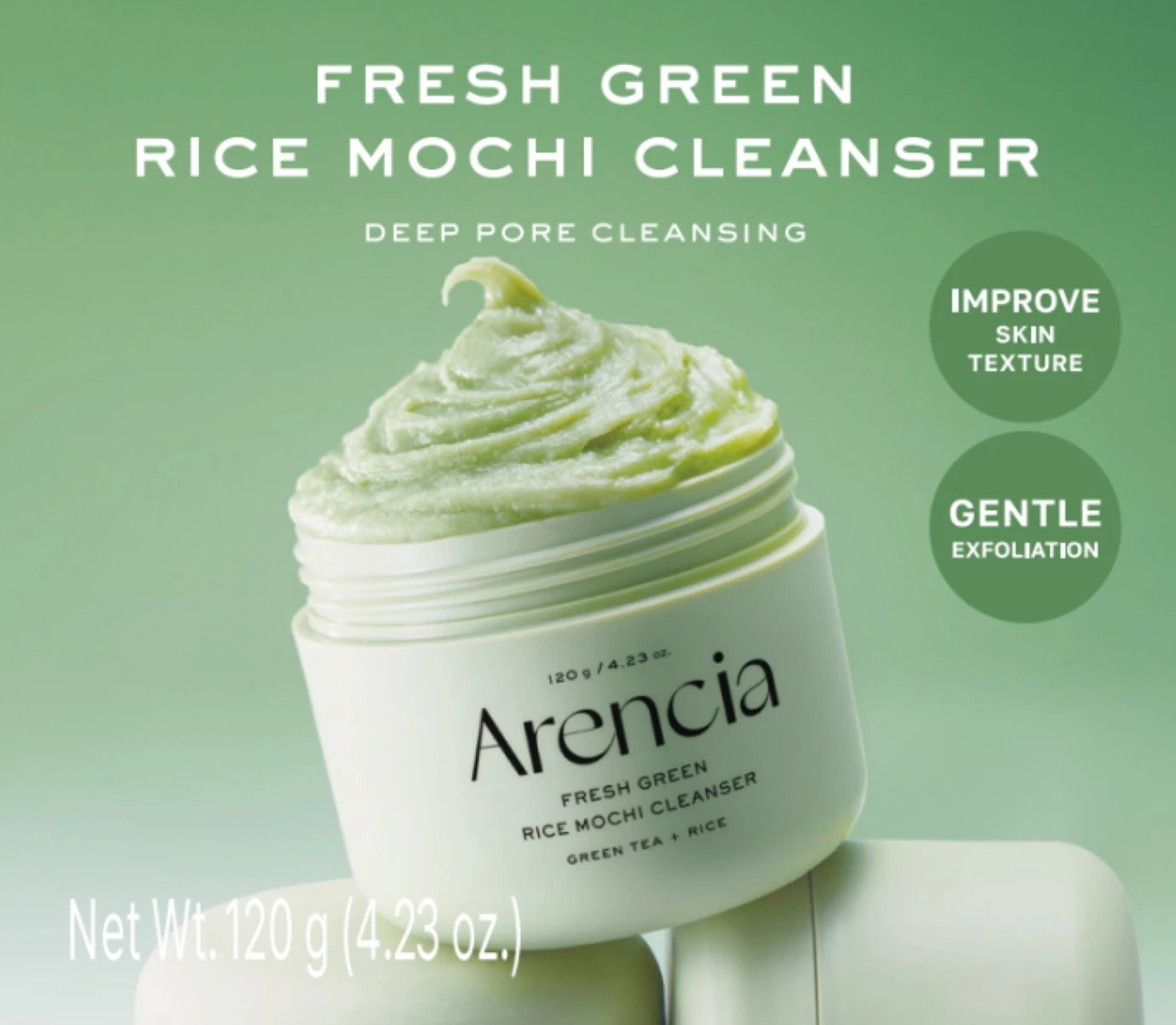 3 Arencia Fresh Green Rice Mochi Cleanser 120g, 3 of 4