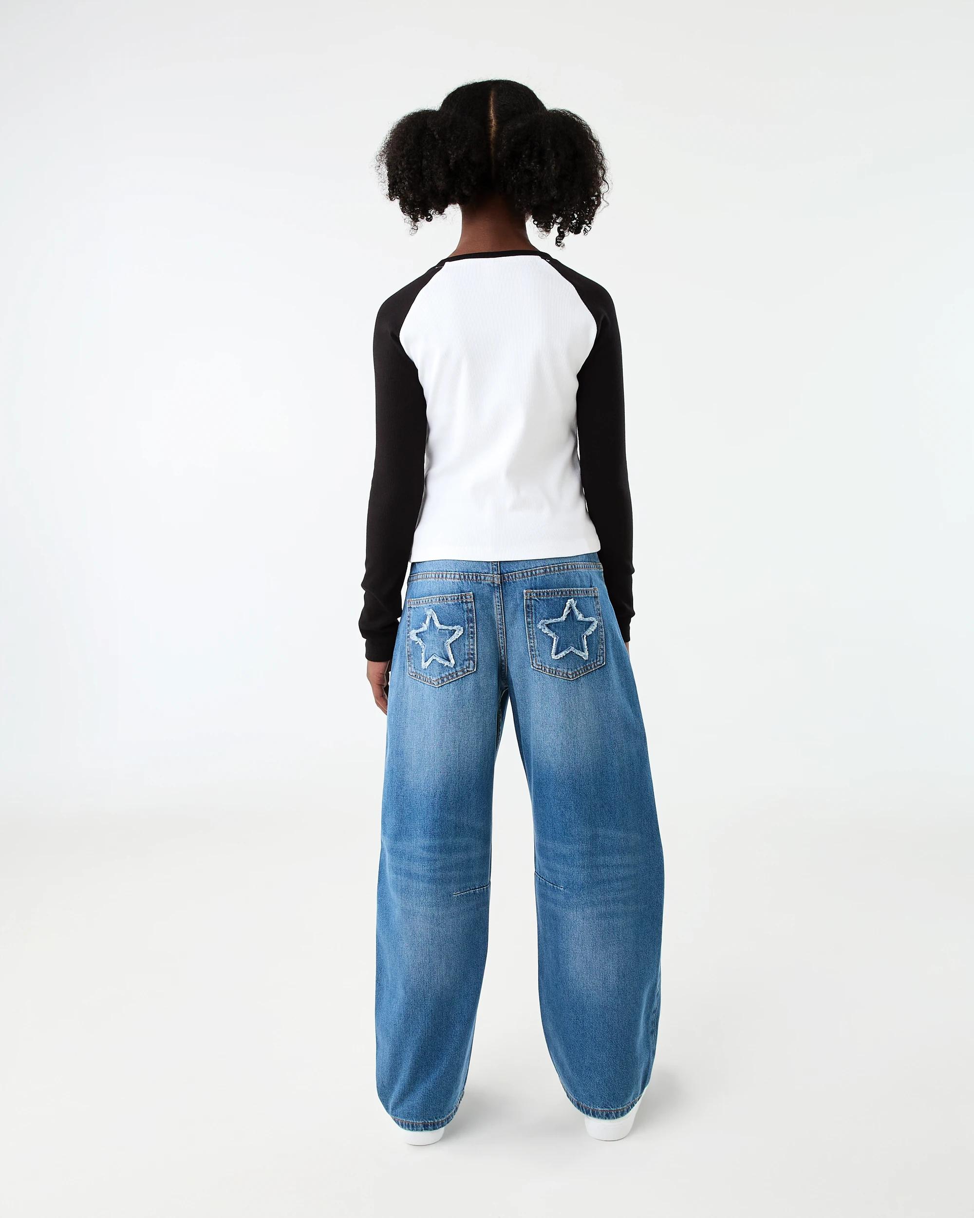 7 Long Sleeve Rib Top Blck Star, 7 of 7