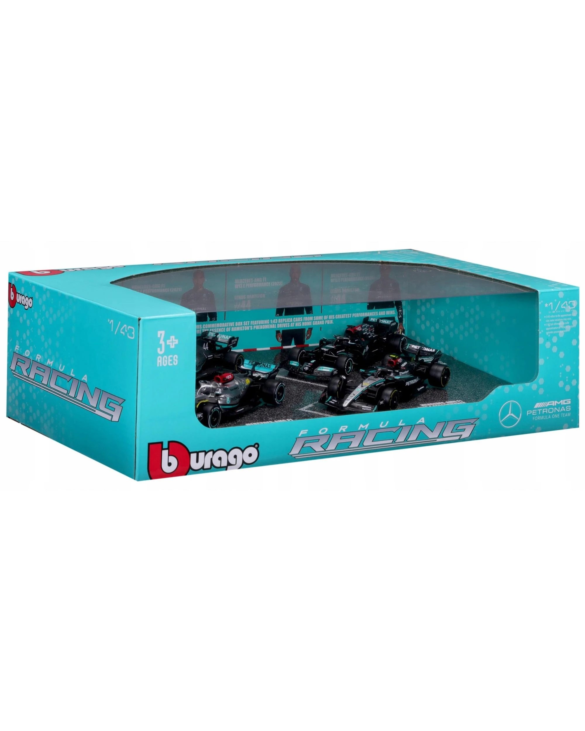 3 F1 2019-2024 Mercedes AMG W10, W12, W13, W15 #44 Lewis Hamilton 1:43 Scale Gift Pack, 3 of 3