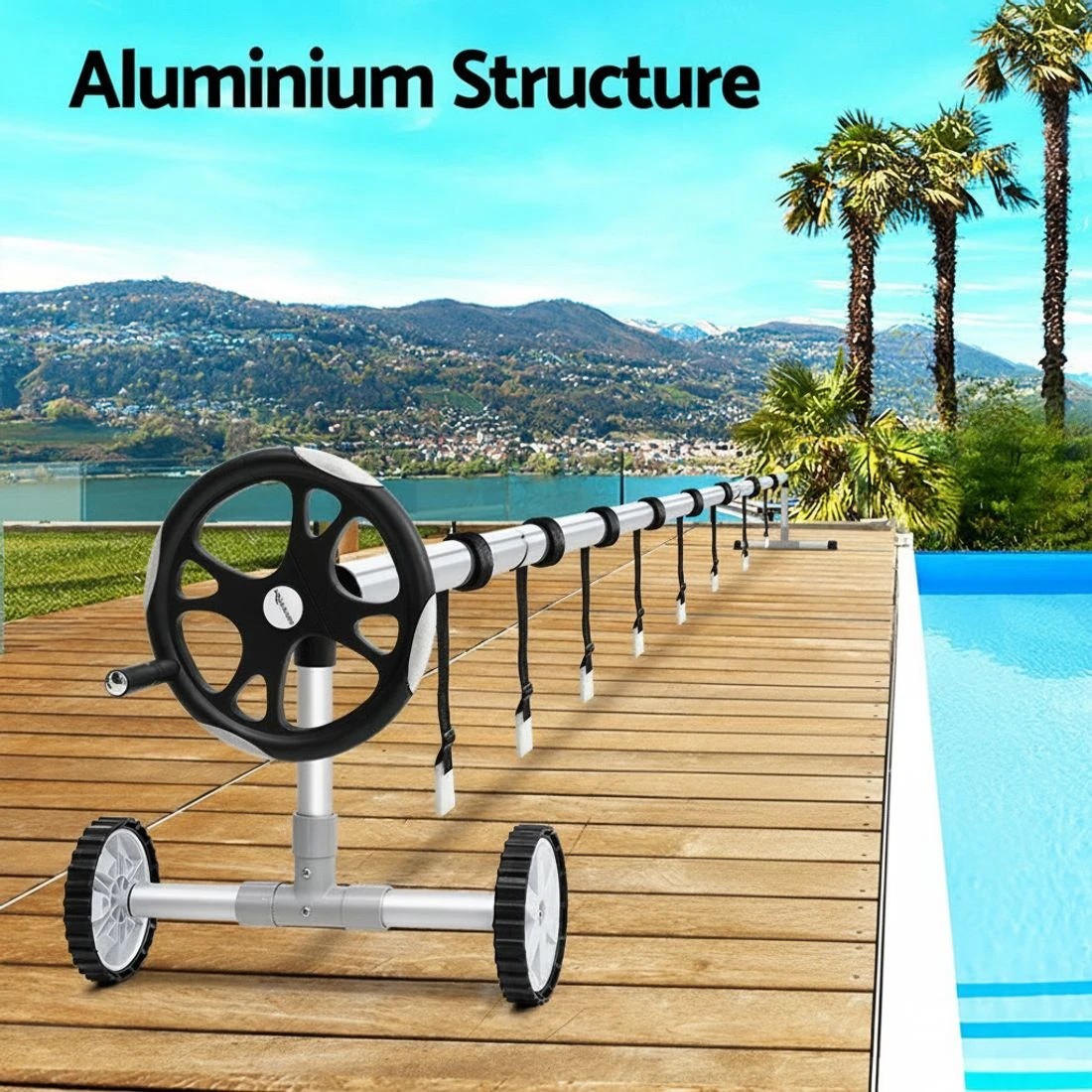 5 Aquabuddy Pool Cover Roller 6.55m Adjustable Swimming Pool Solar Blanket Reel - Multi, 5 of 6