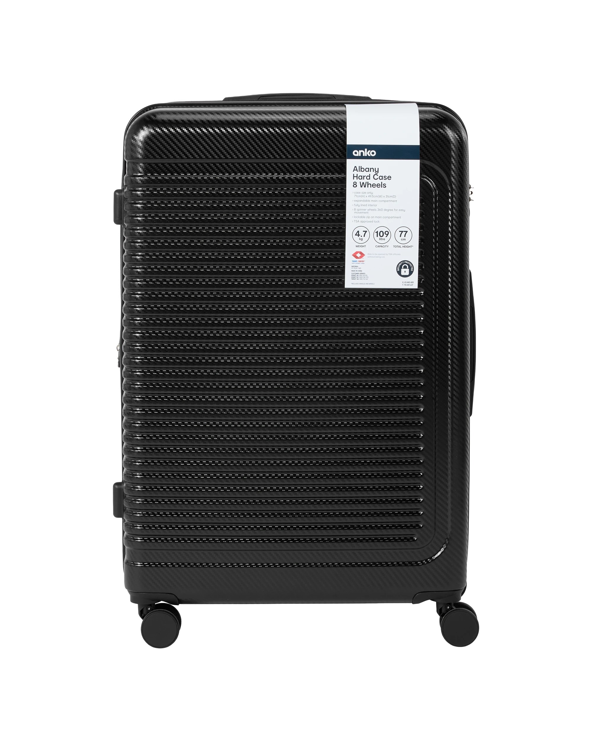 8 71cm Albany Hard Case 4 Wheels - Graphite, 8 of 8