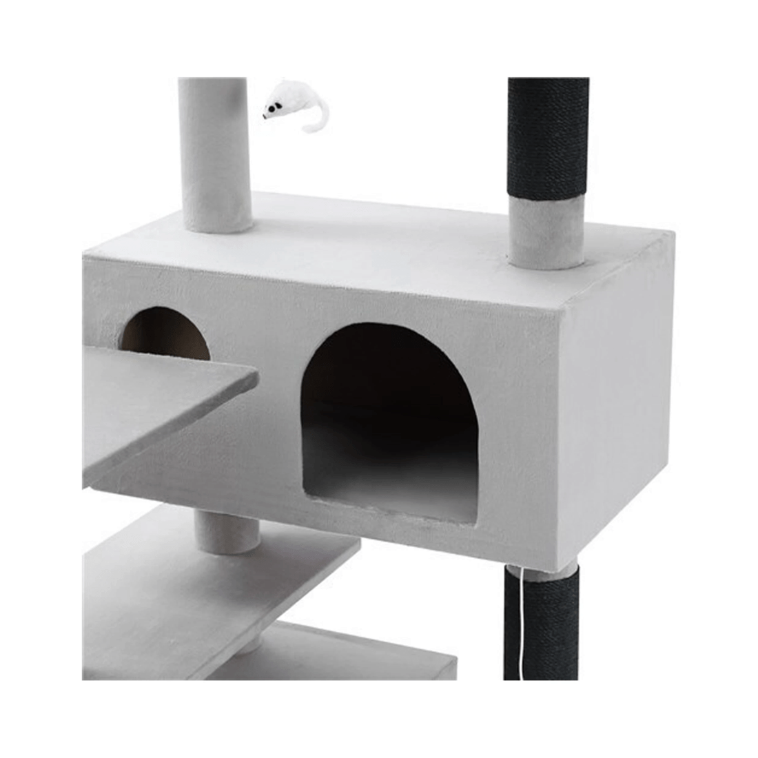 7 Paws & Claws Catsby 134cm Hamilton Cat House Scratch Post Tower Furniture - Grey, 7 of 9