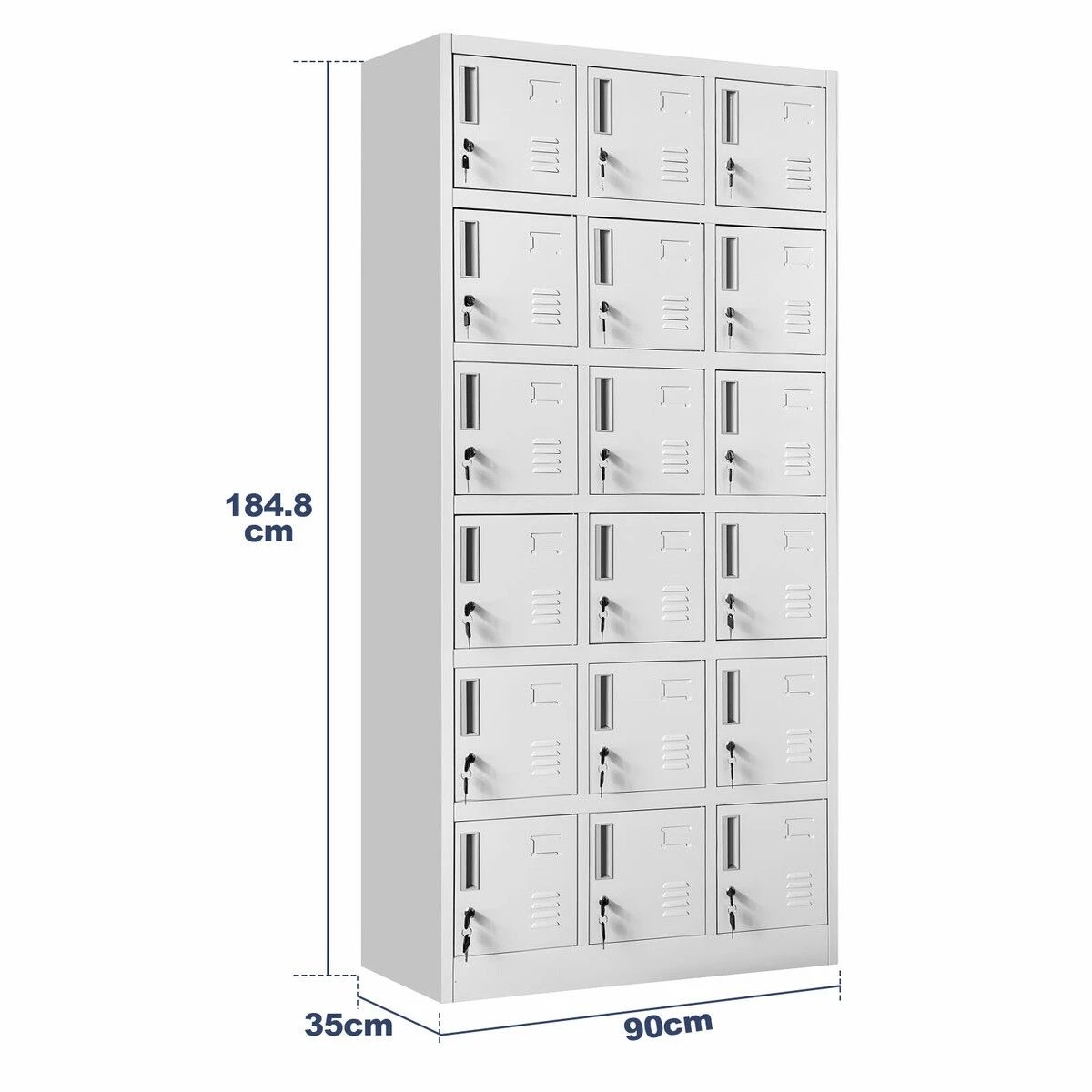 2 AUSWAY 18 Doors Locker Cabinet Steel Storage Cupboard Metal, 2 of 4