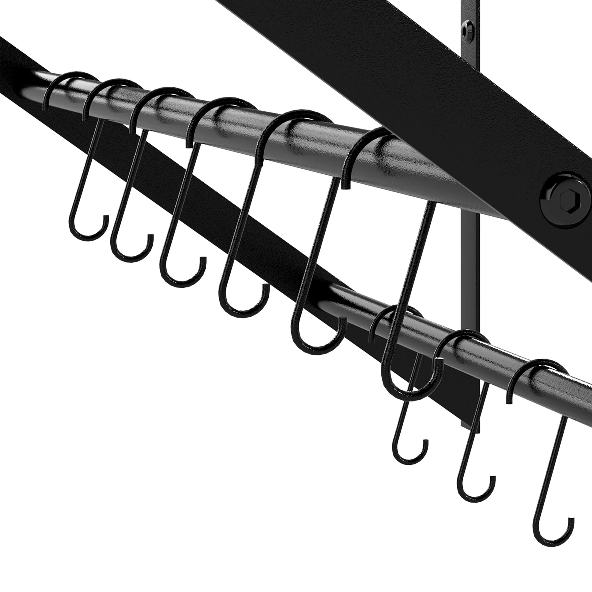 6 Toque Wall Mounted Pot Rack 12 Hooks, 6 of 9