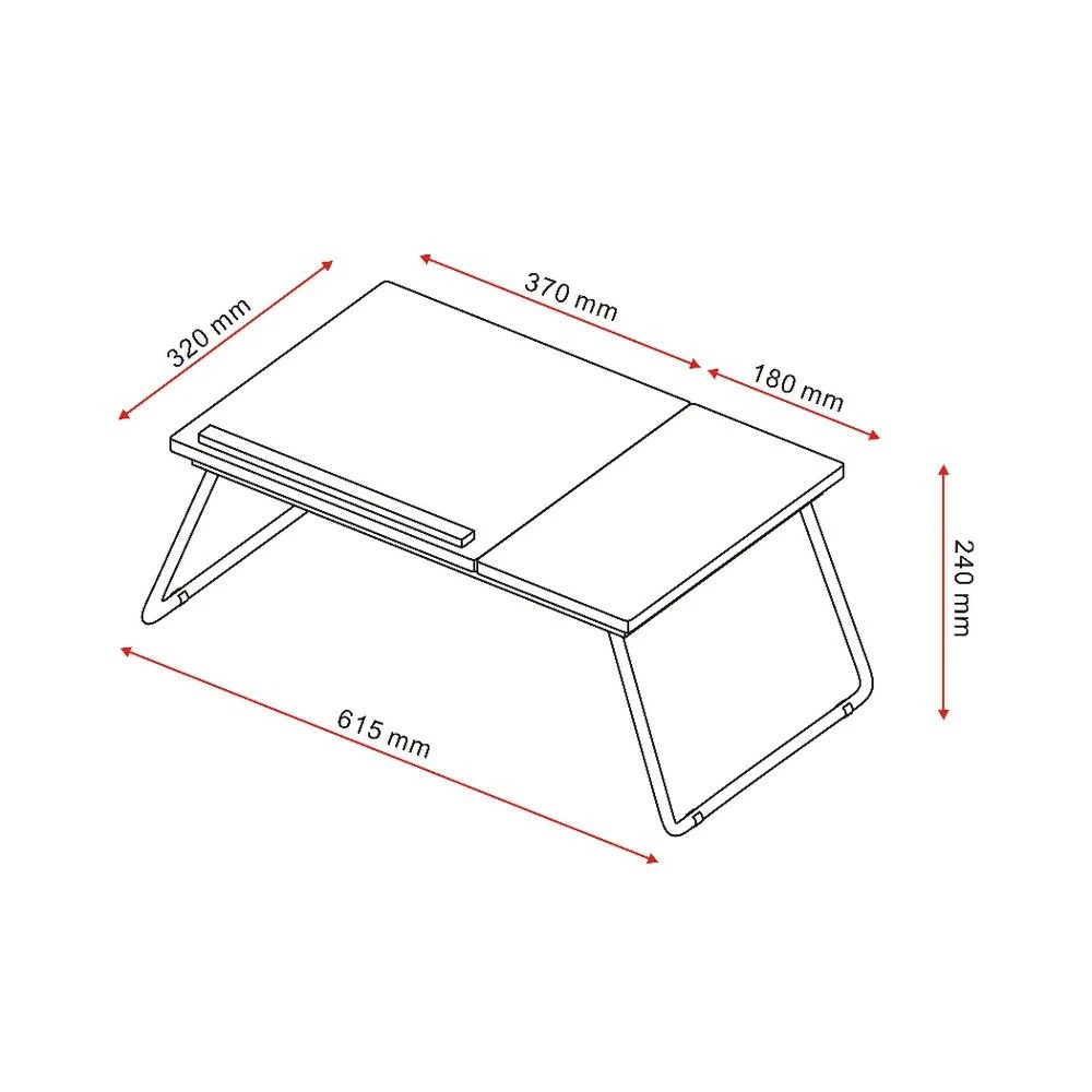 7 Reading Portable Laptop Table Oak and Black, 7 of 7