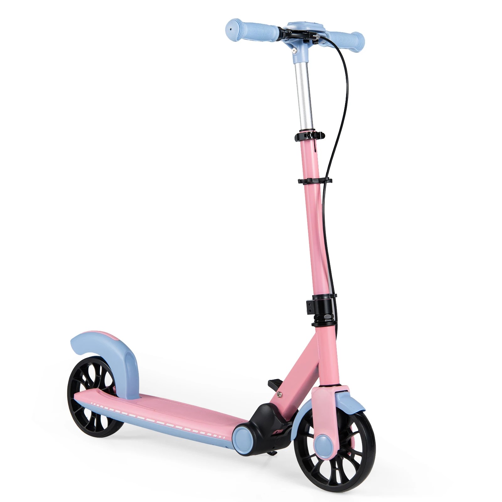1 Costway Folding Kick Scooter w/LED Wheels Aluminum Frame Stunt Scooter Adjustable Push Scooter, 1 of 2