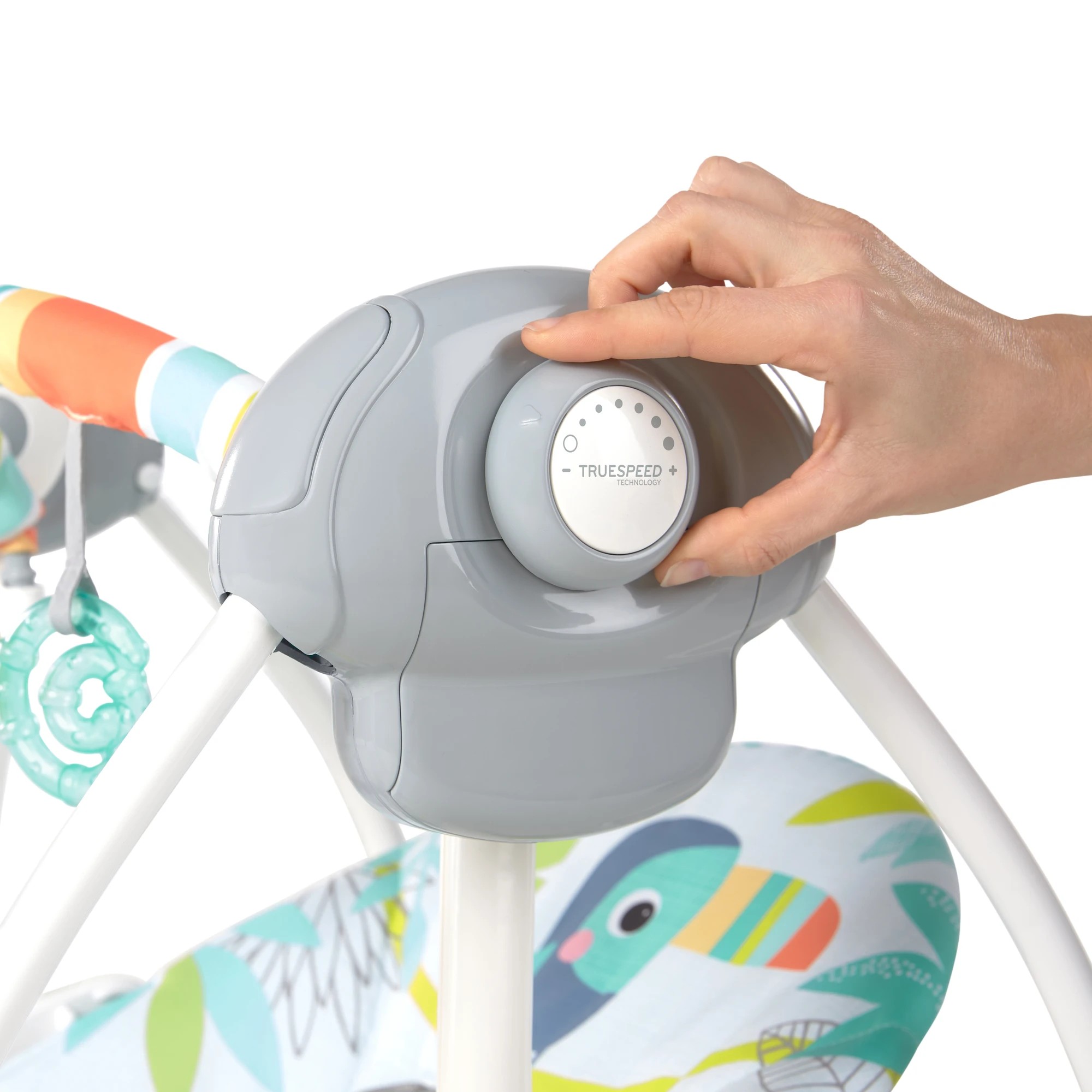 7 Bright Starts Rainforest Vibes Portable Swing - Green, 7 of 10