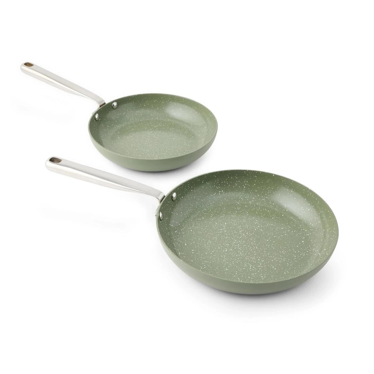 2 2 Pack Ceramic Coated Fry Pans - Green, 2 of 8