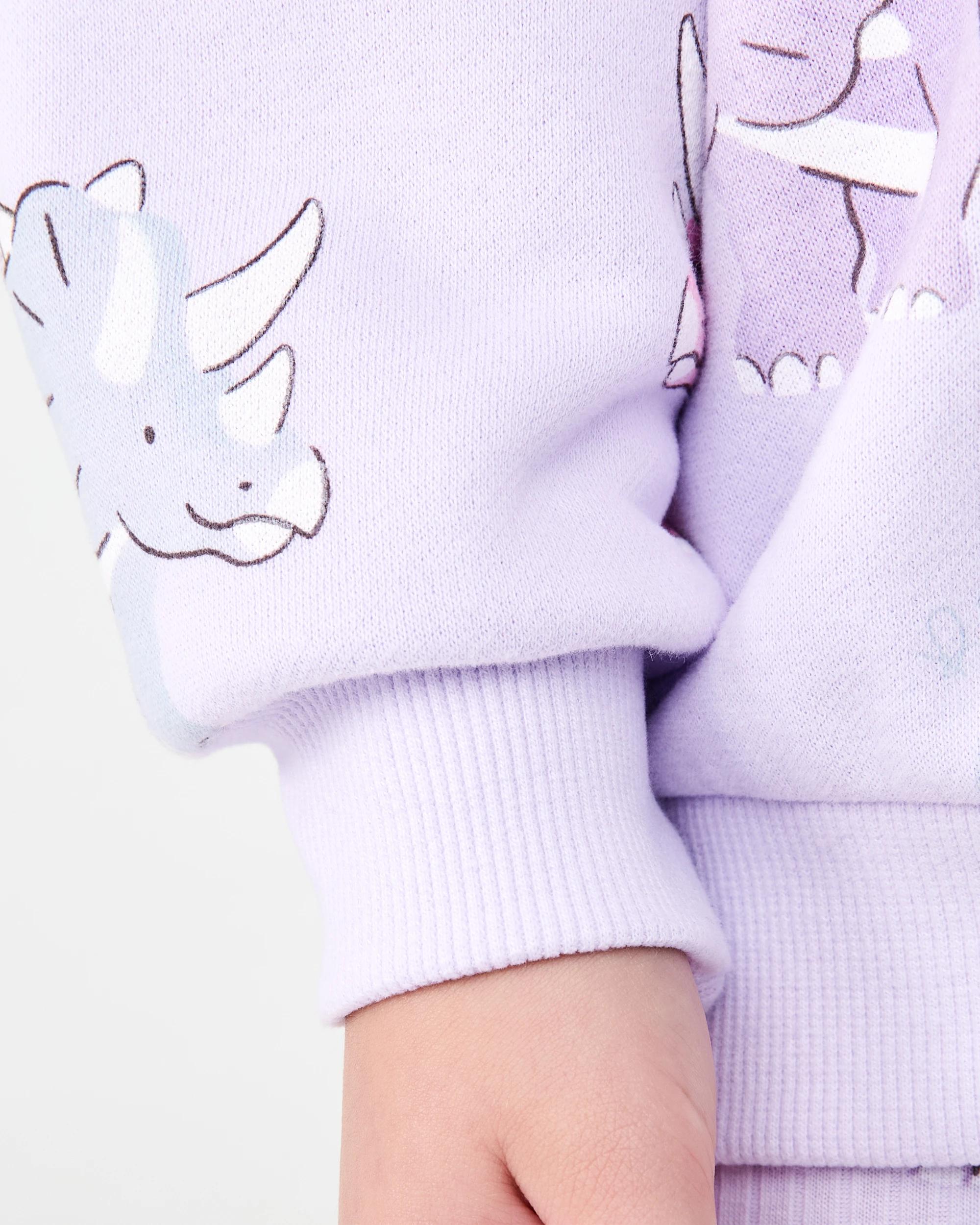 6 Oversized Crew Neck Top and Legging Set Pur Dino, 6 of 7