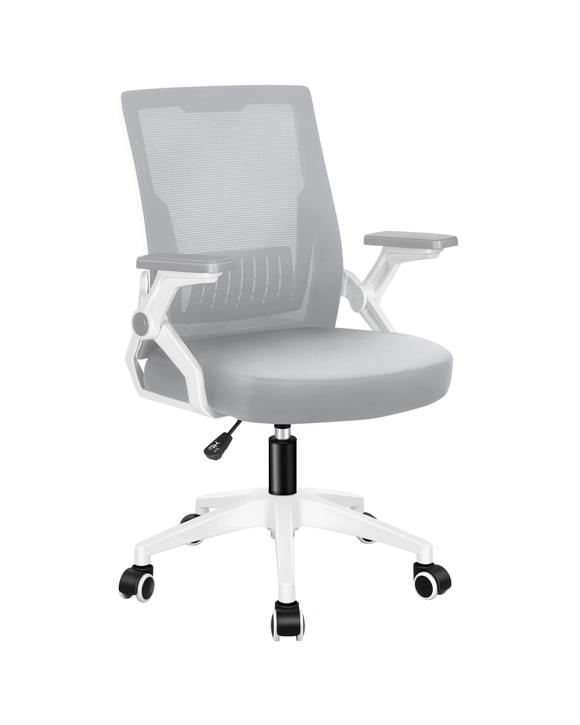 Alfordson Mesh Office Chair Gaming Executive Computer Fabric Seat Racing Work - White Grey