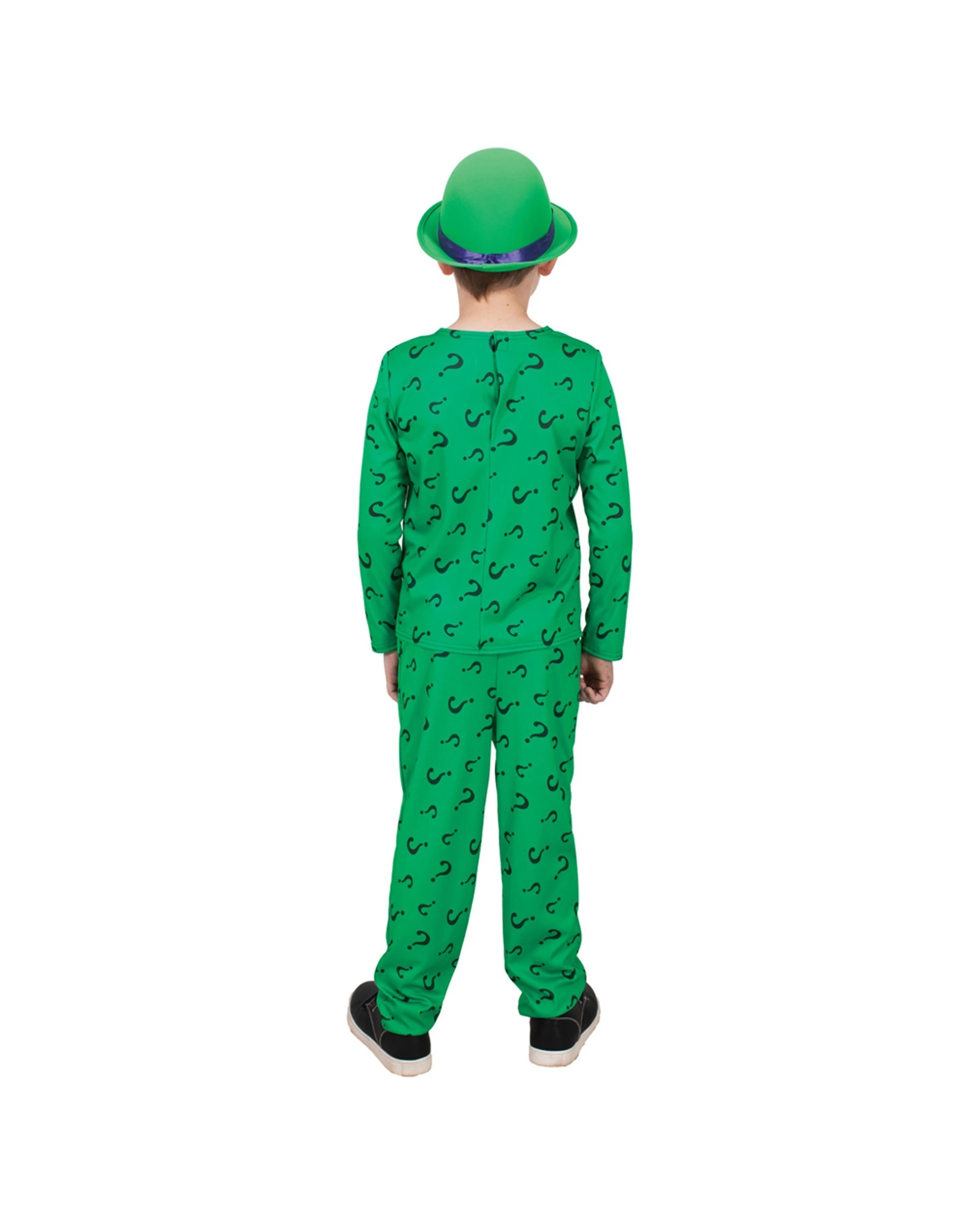 3 Dc Comics The Riddler Deluxe Kids Dress Up Party Costume Size 6-8 Years - Green, 3 of 4