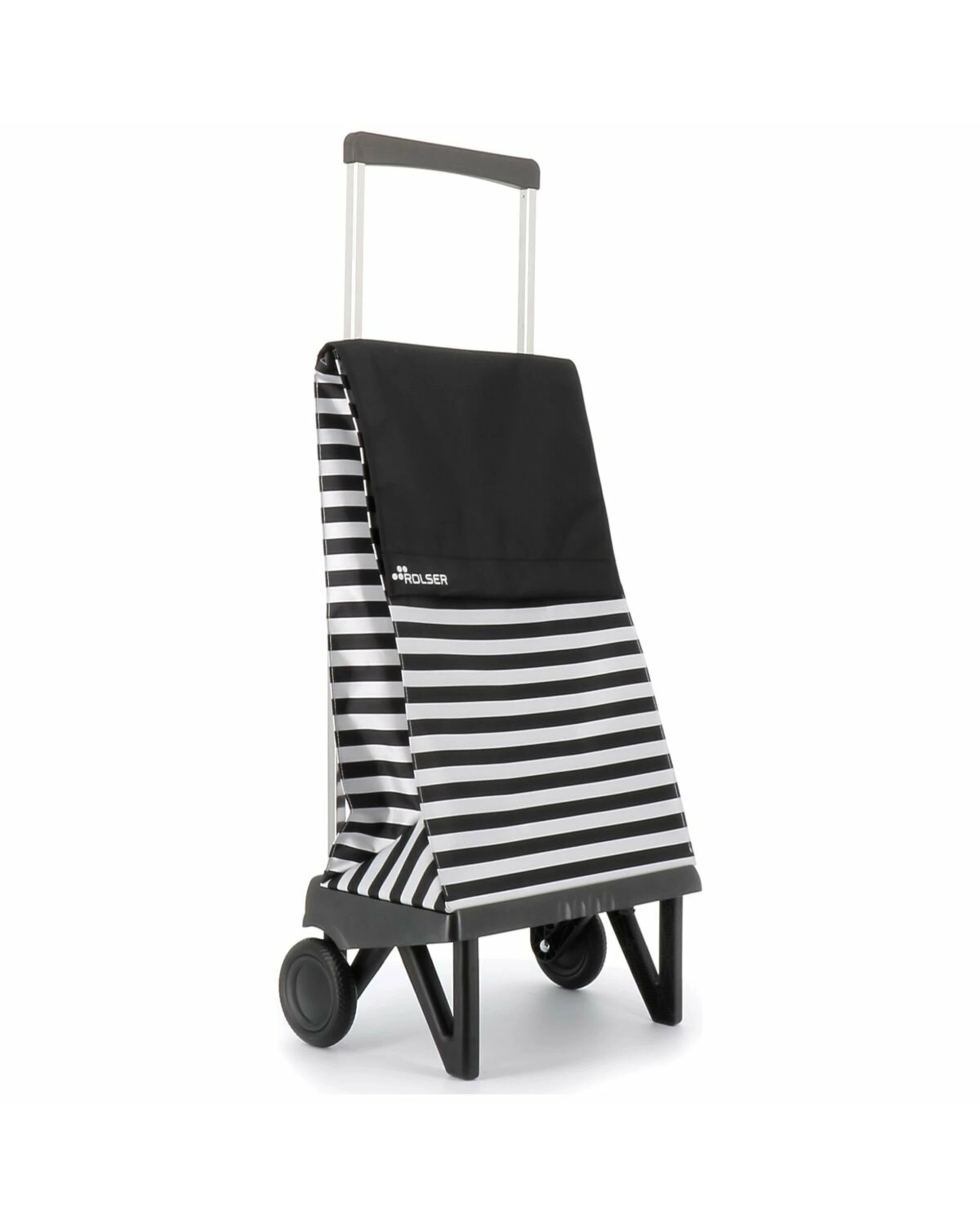 1 Rolser Plegamatic MF Folding 2 Wheel Trolley Marina Black & White, 1 of 3