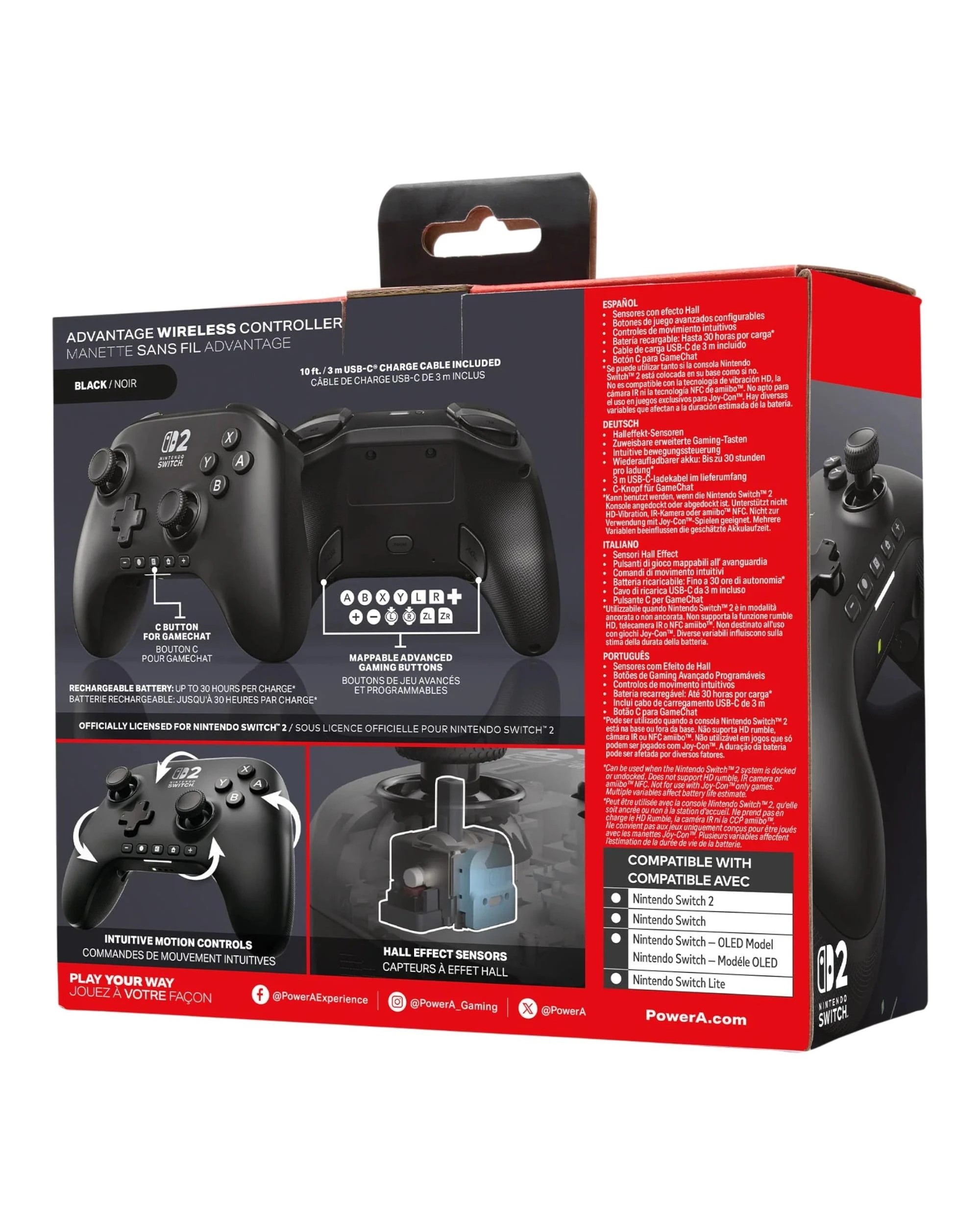 9 PowerA Advantage Wireless Controller for Nintendo Switch 2 - Black, 9 of 9