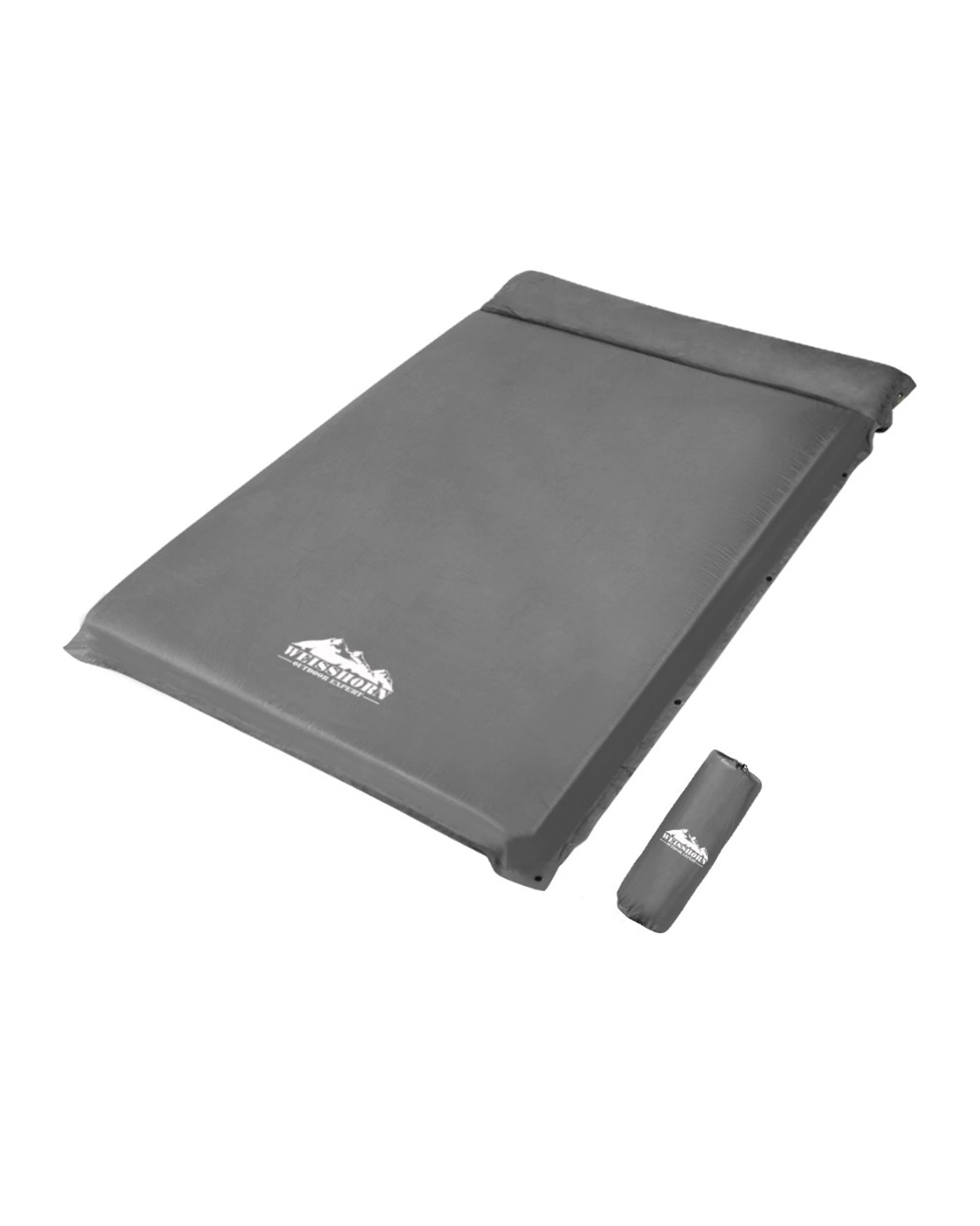 1 Weisshorn Self Inflating Mattress Camping Sleeping Mat Air Bed Pad Double - Grey, 1 of 7