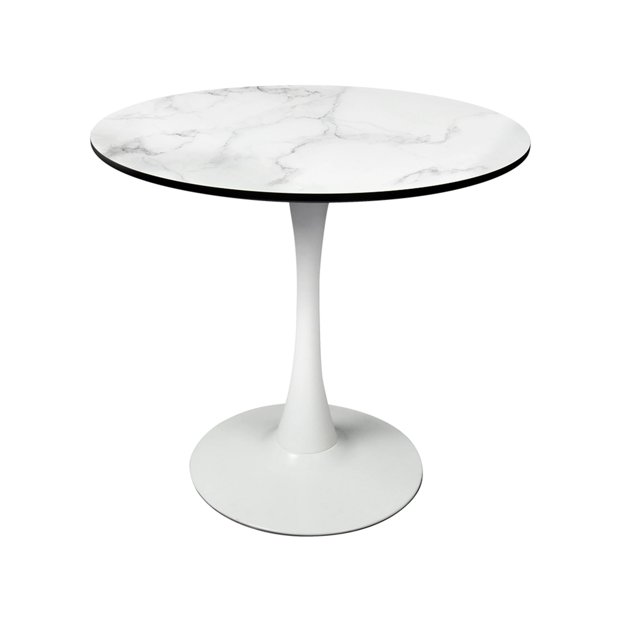 1 Levede Round Marble Dining Table - Black, 1 of 6