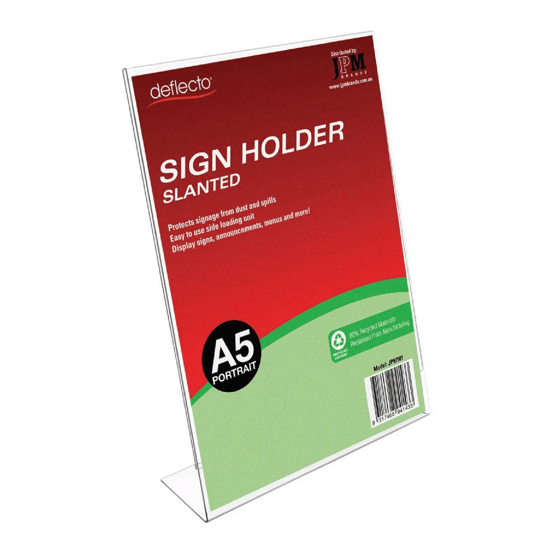 1 Deflecto A5 Sign Holder Slanted Portrait, 1 of 1