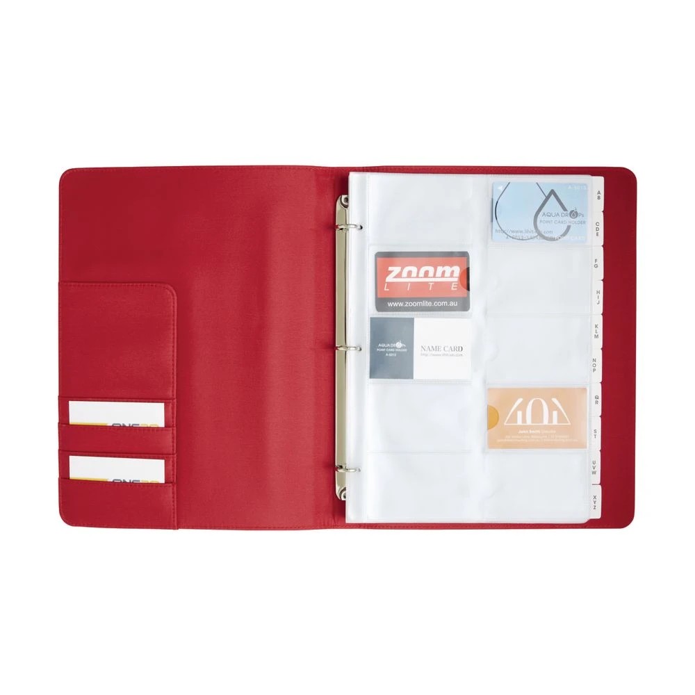 4 J.Burrows A4 Business Card Binder Red, 4 of 4