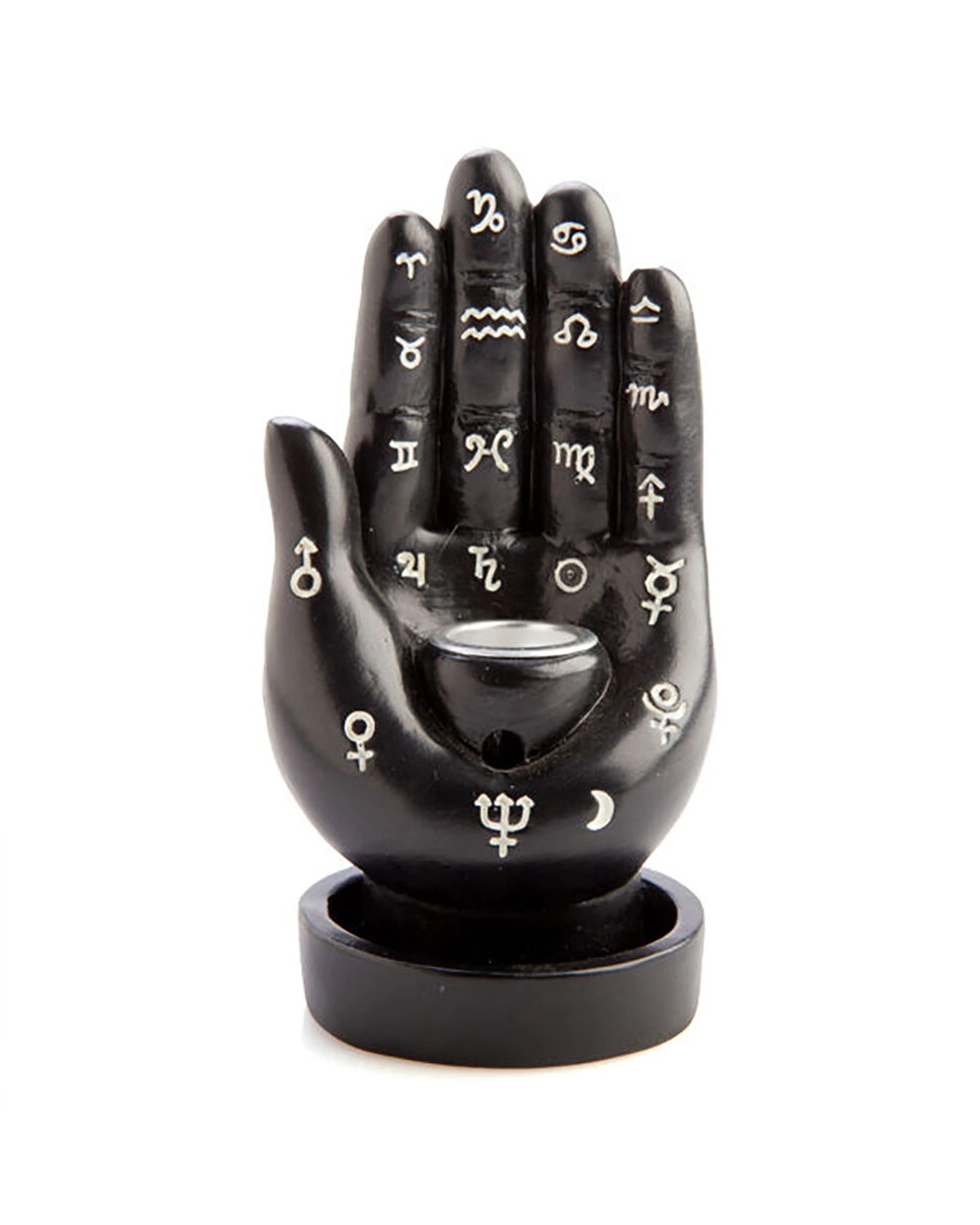 3 MDI Backflow Burner Hamsa Hand Incense Burner - Black, 3 of 6