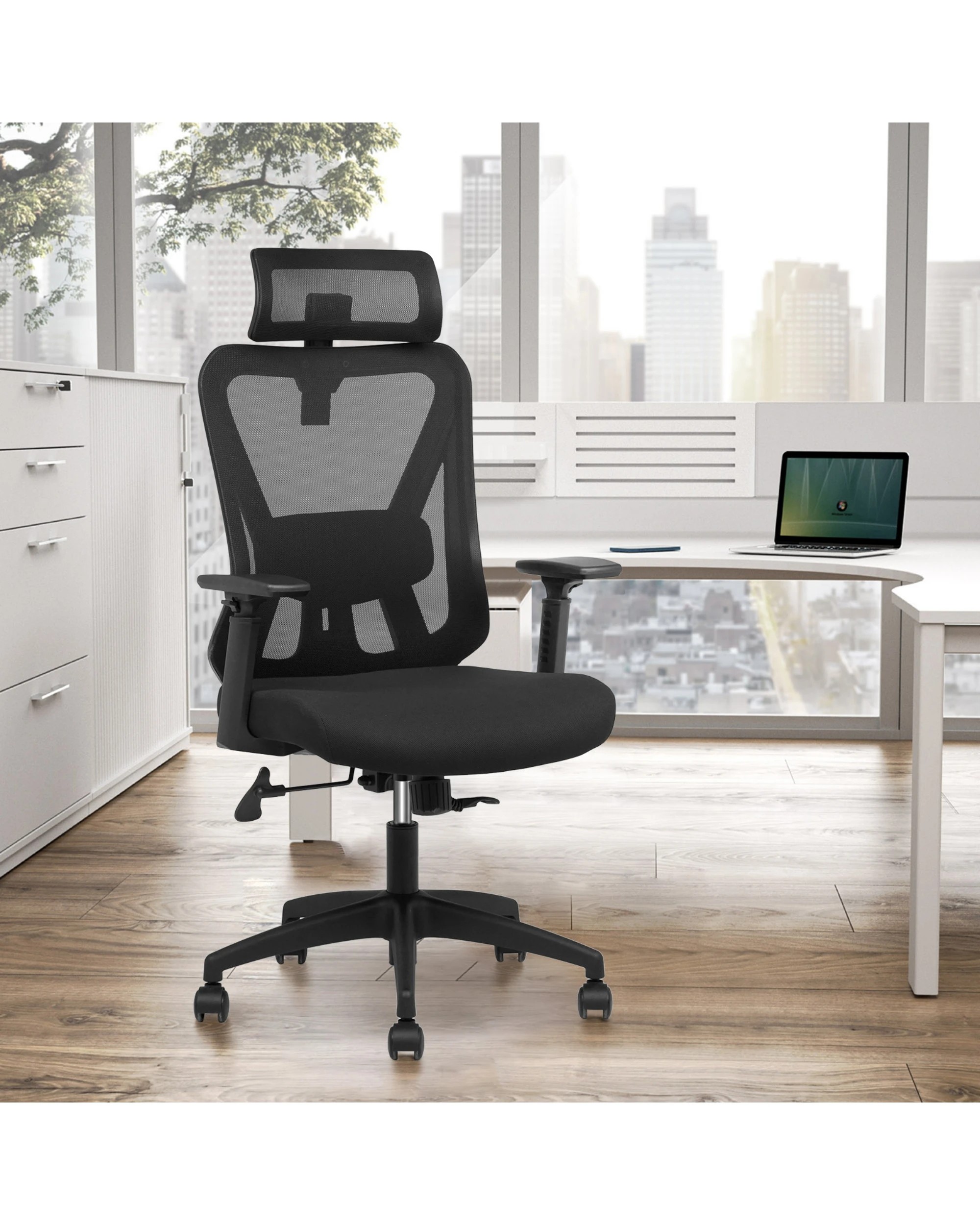 2 Advwin Ergonomic Office Chair Mesh High Back Desk Chair Black, 2 of 9
