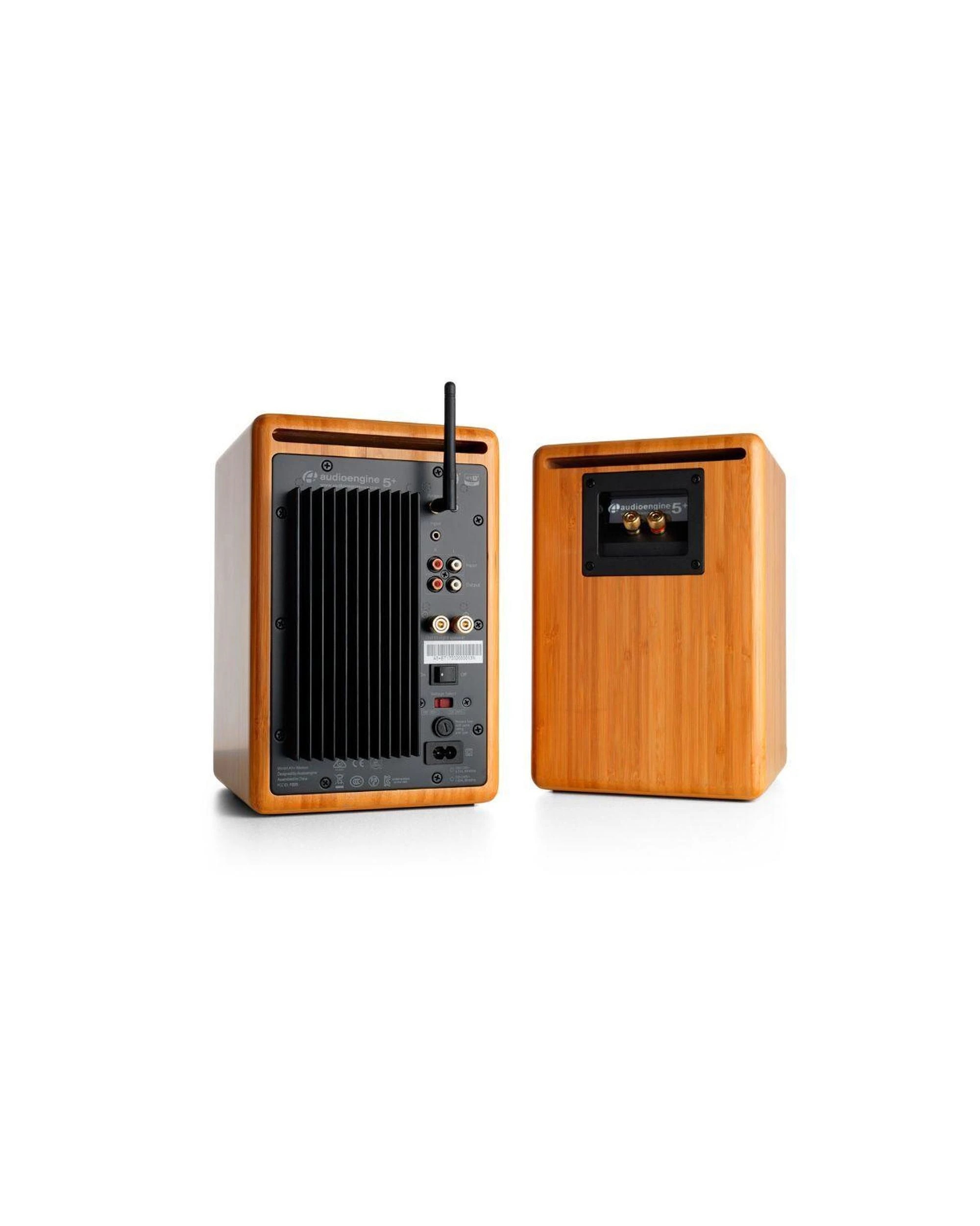 2 Audioengine A5 Wireless Speaker Desktop Monitor Speakers pair Solid Bamboo, 2 of 3