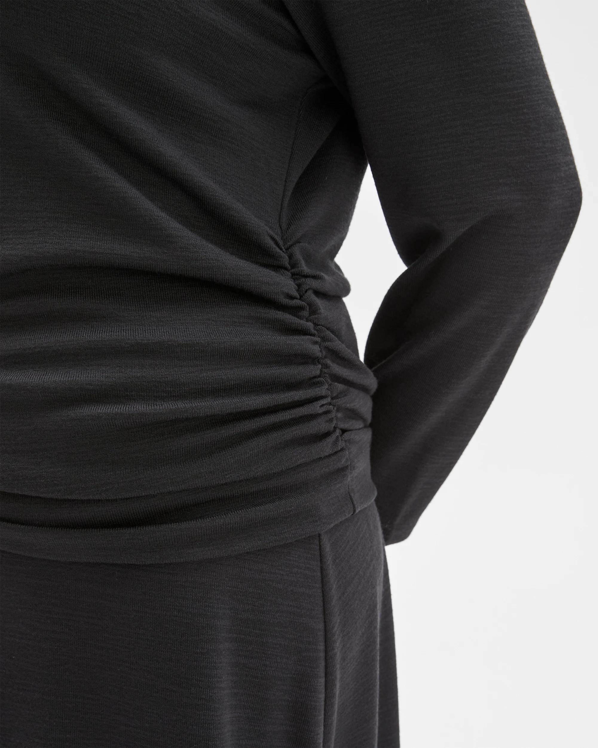 5 Target Curve Plus Size Long Sleeve Drape Knit Top BLACK, 5 of 6