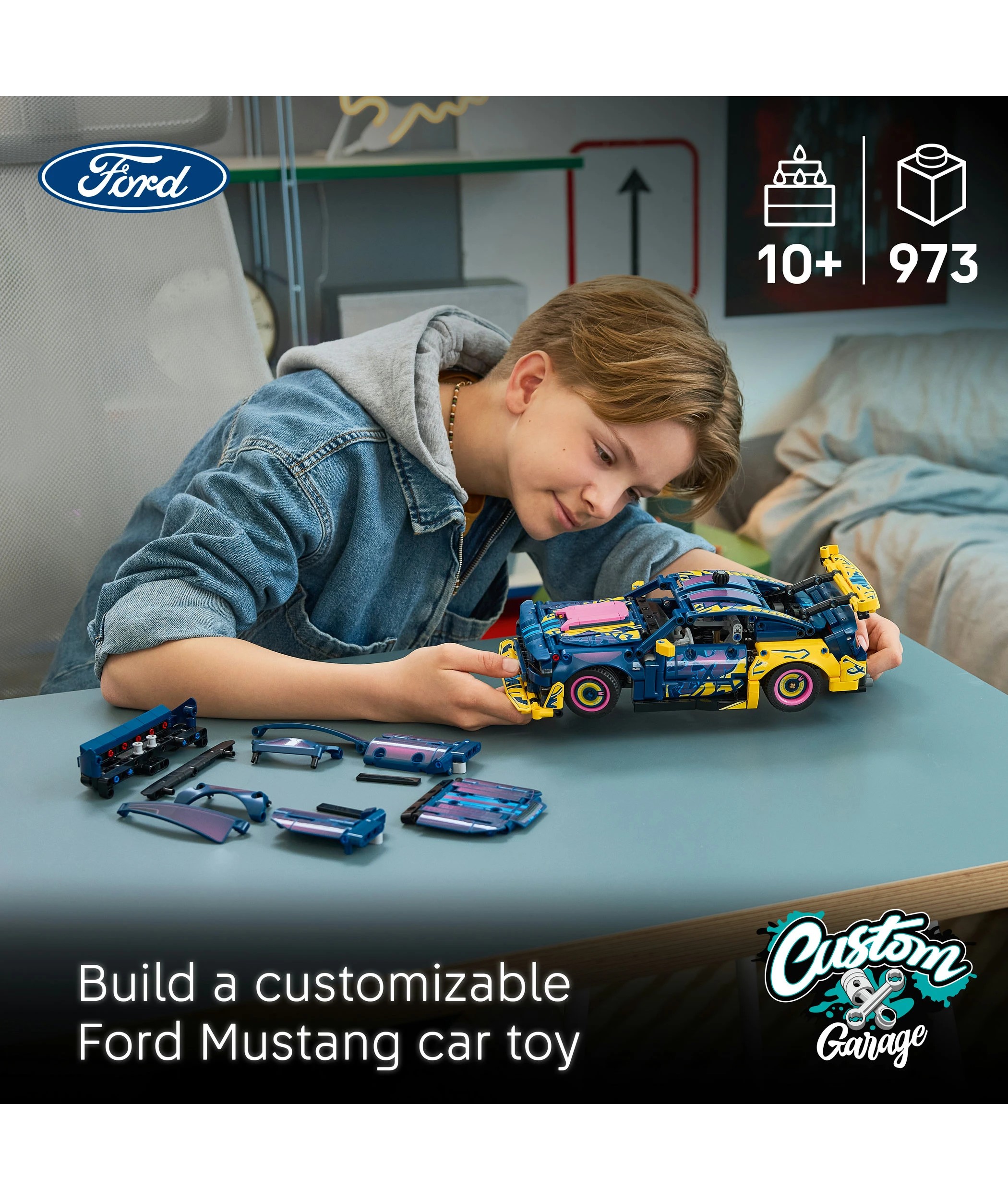 3 LEGO Technic Custom Garage Ford Mustang GT Car 42236, 3 of 10