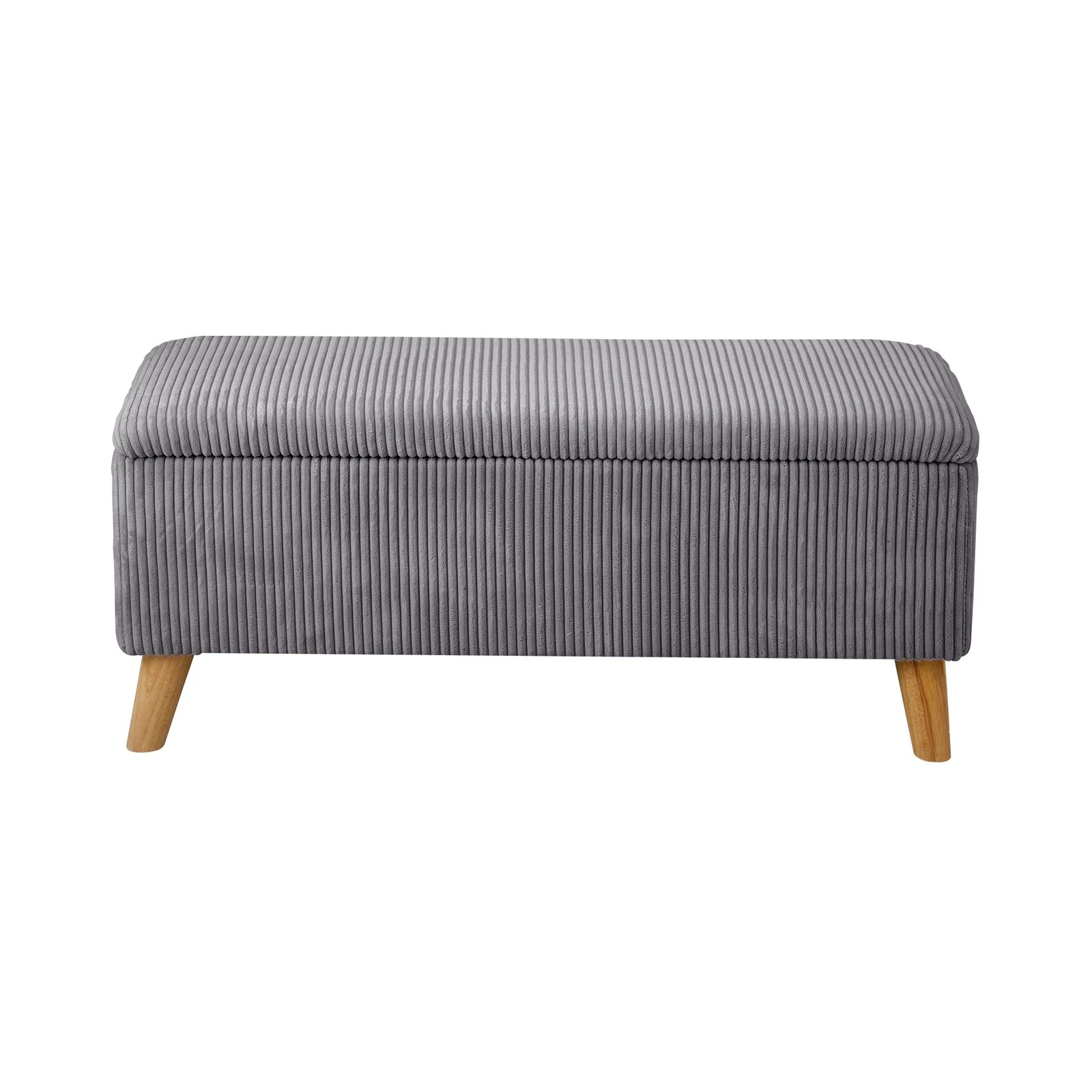 6 Oikiture Storage Ottoman Blanket Box Chest Toy Foot Stool Large Velvet
 - Grey, 6 of 10