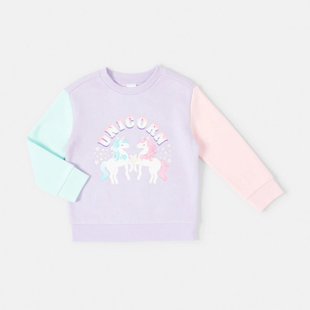 7 Print Crew Neck Sweatshirt Unicorn, 7 of 8