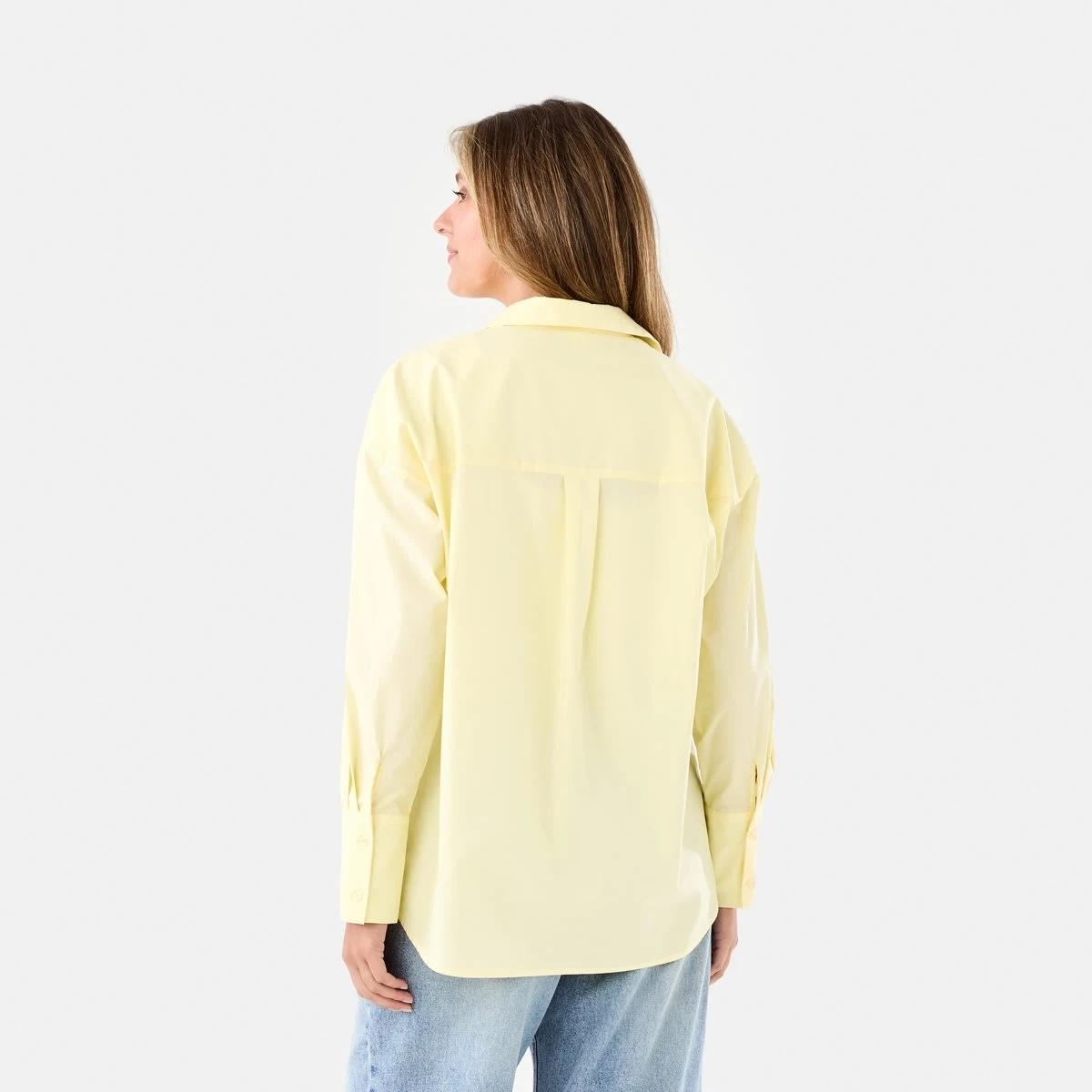 4 Long Sleeve Oversized Cotton Shirt Fln Yellow, 4 of 7
