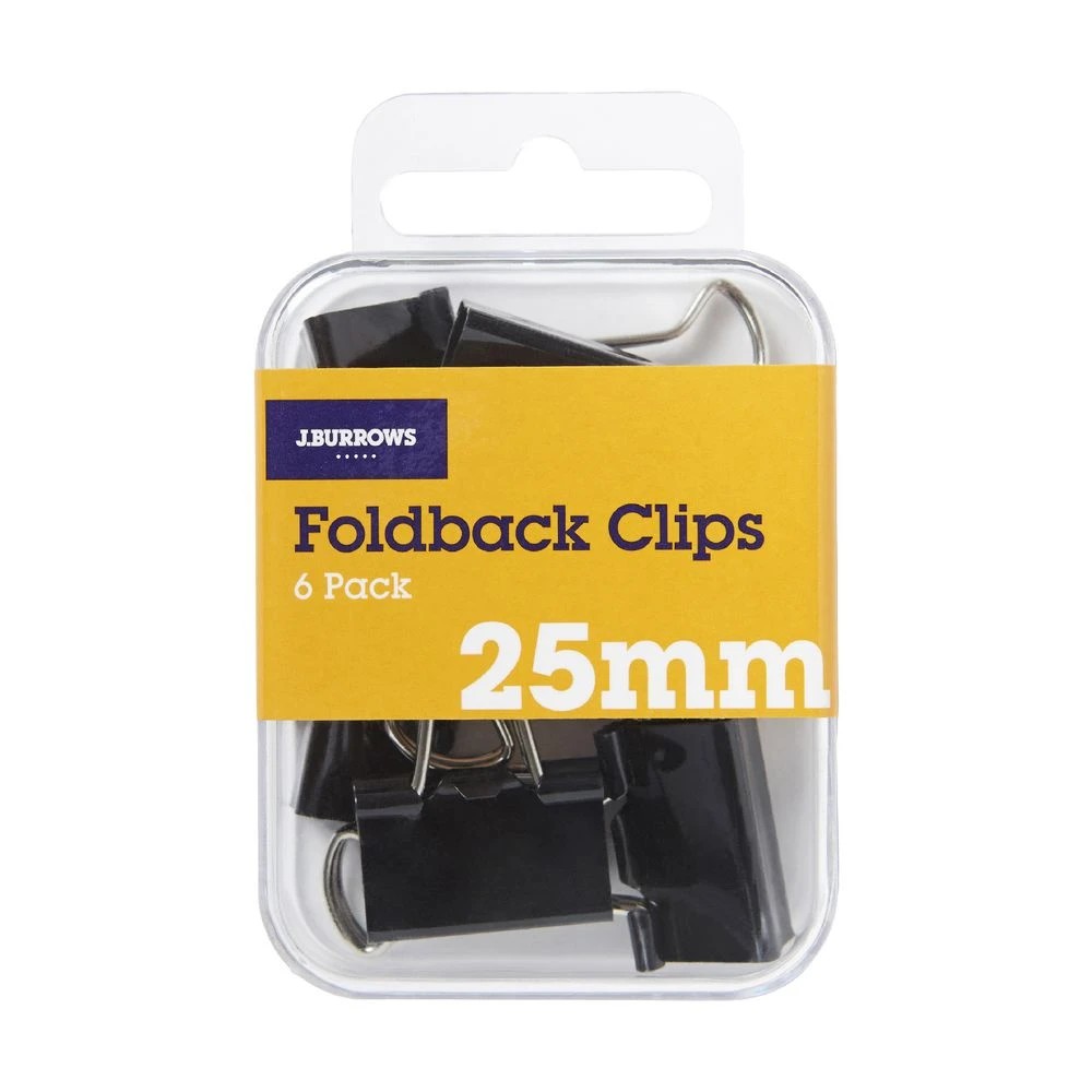 3 J.Burrows 25mm Foldback Clips 6 Pack, 3 of 3