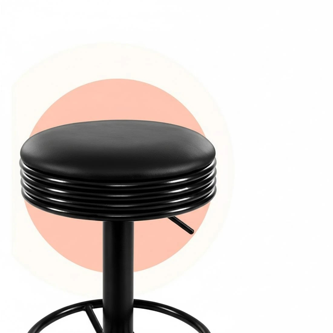 4 Artiss 4x Bar Stools Leather Padded Gas Lift - Black, 4 of 5