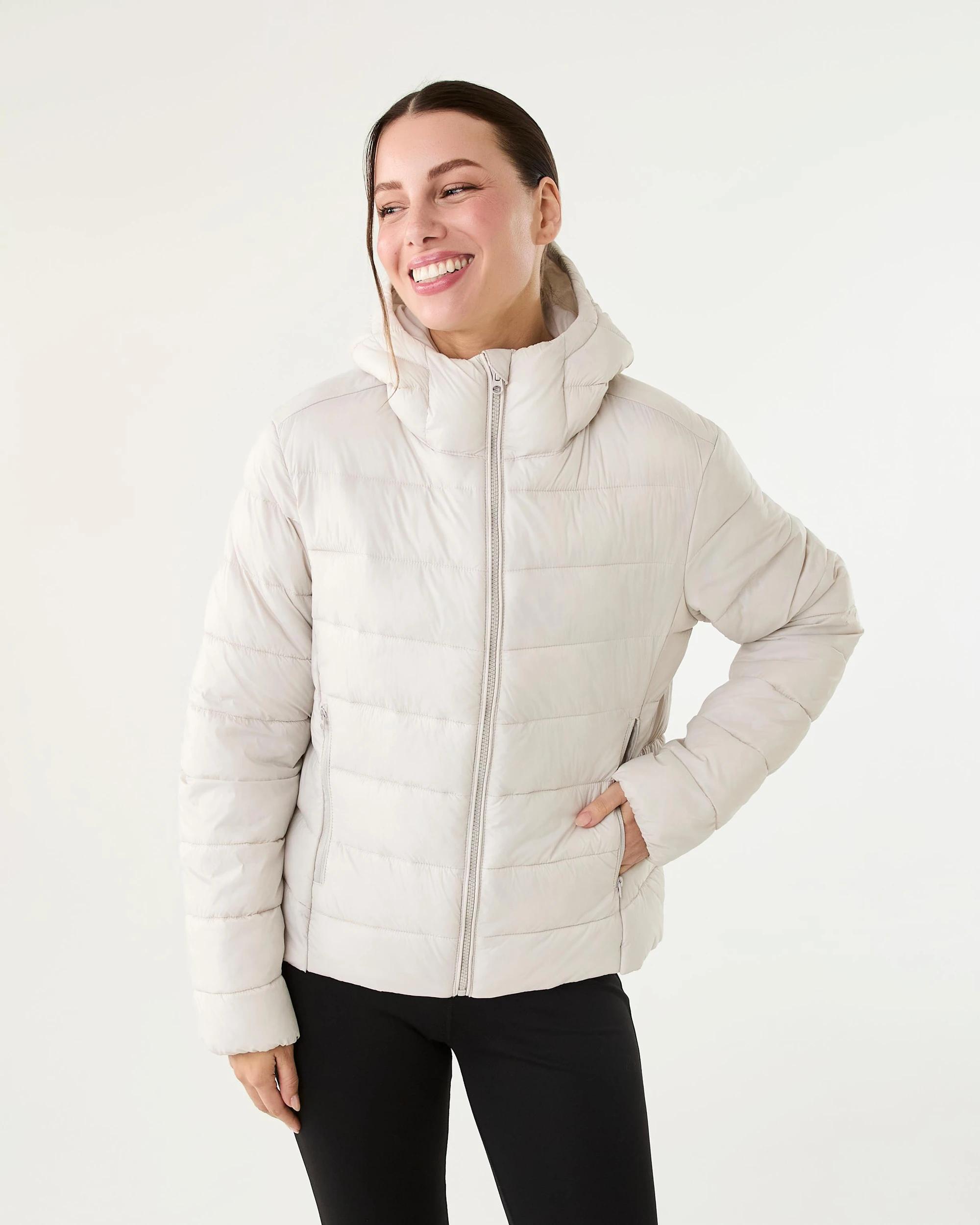 1 Active Womens Packable Puffer Jacket Peak Grey, 1 of 7