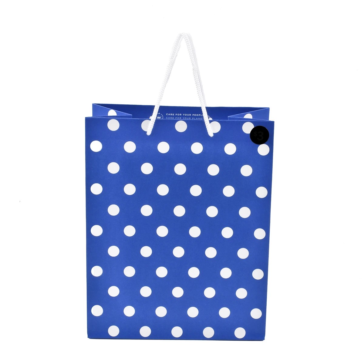 2 Hallmark Medium Gift Bag - Blue Polka Dots, 2 of 3