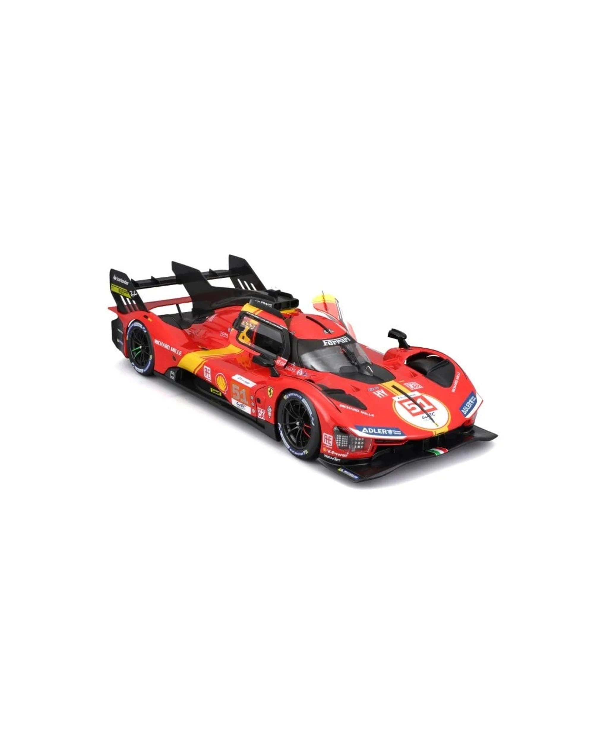 8 Bburago Ferrari Racing 2023 Ferrari 499P Le Mans Hypercar #51 24h Le Mans Winning Car 1:18 Scale Diecast Vehicle, 8 of 9