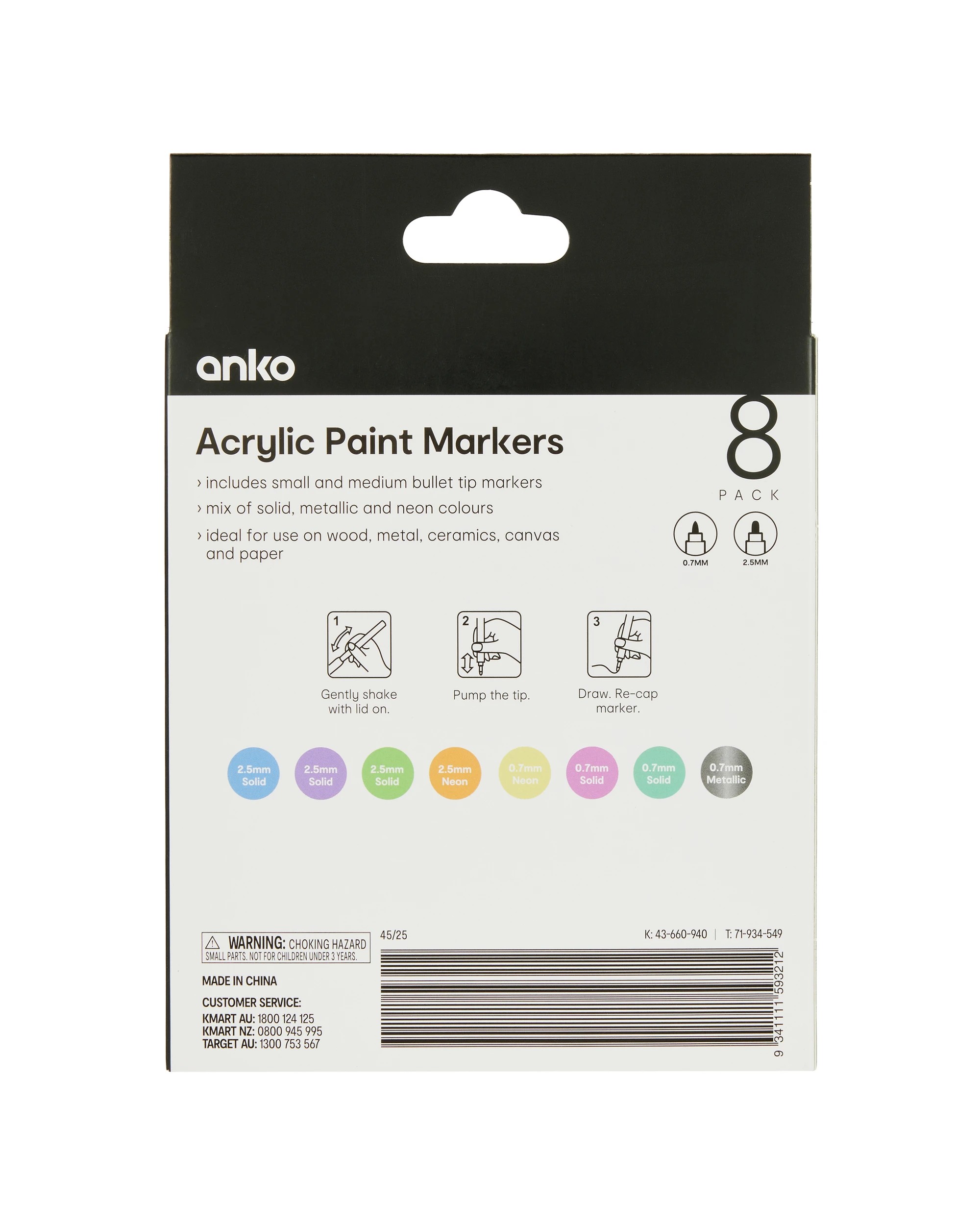 7 8 Pack Acrylic Paint Markers - Orange, 7 of 7