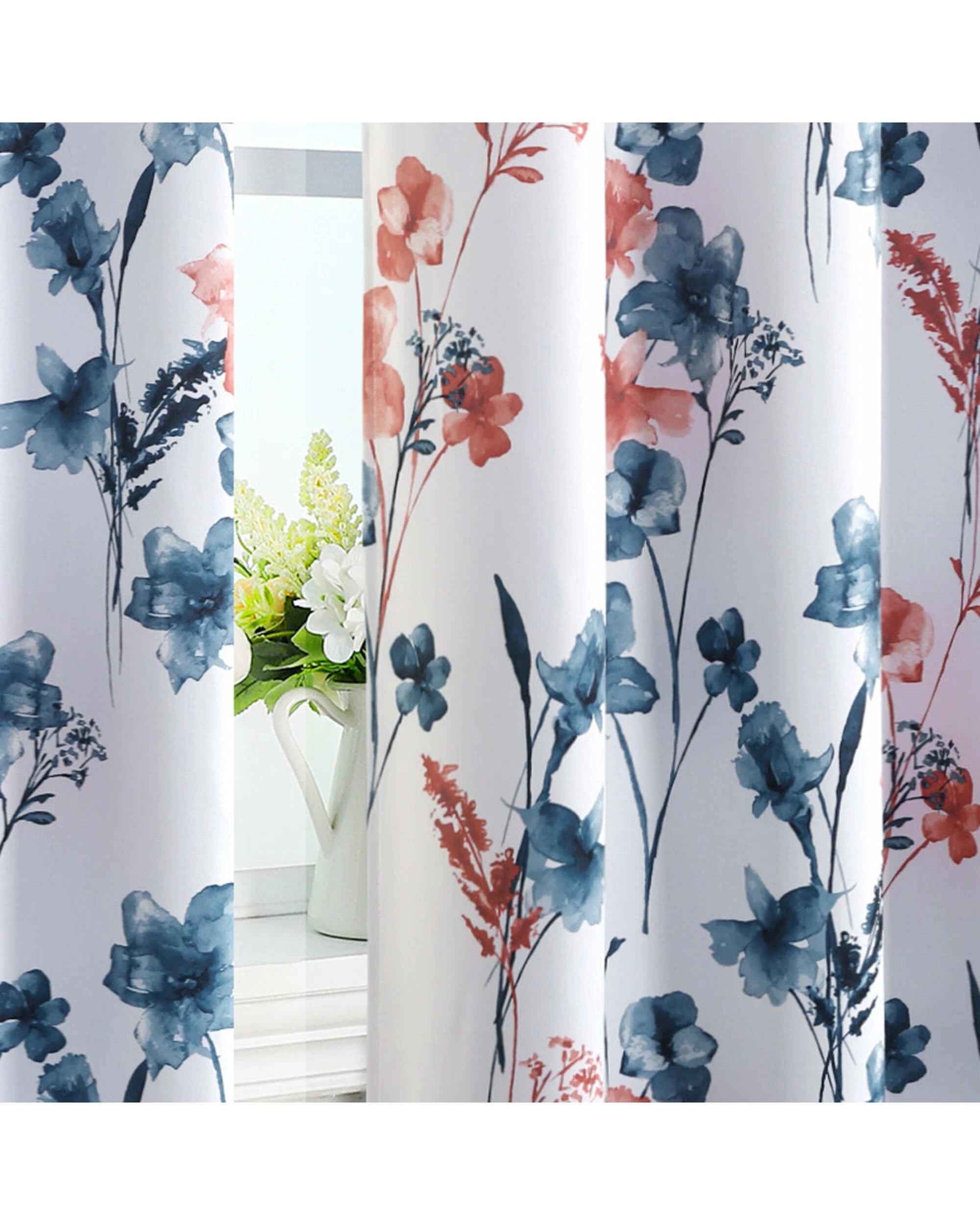 2 Smarcute Blockout Cattleya Floral Grommet Curtain - 2X 132x243cm - Multi, 2 of 4