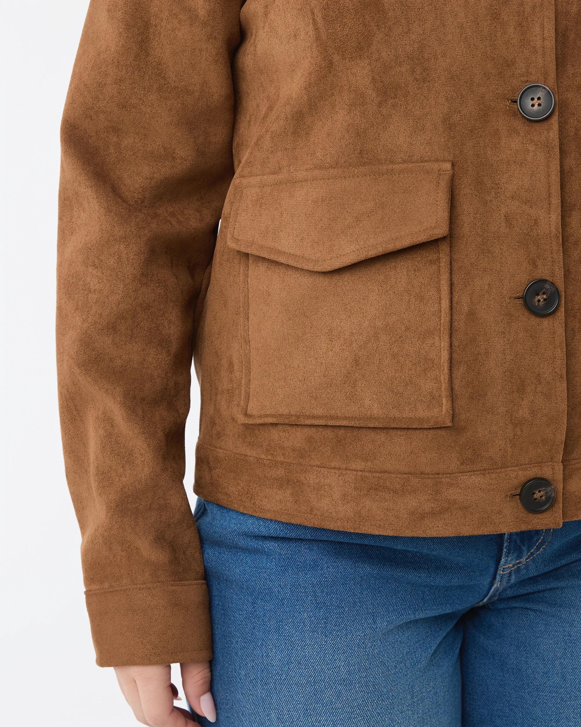 8 Fitted Suedette Jacket Tan, 8 of 10