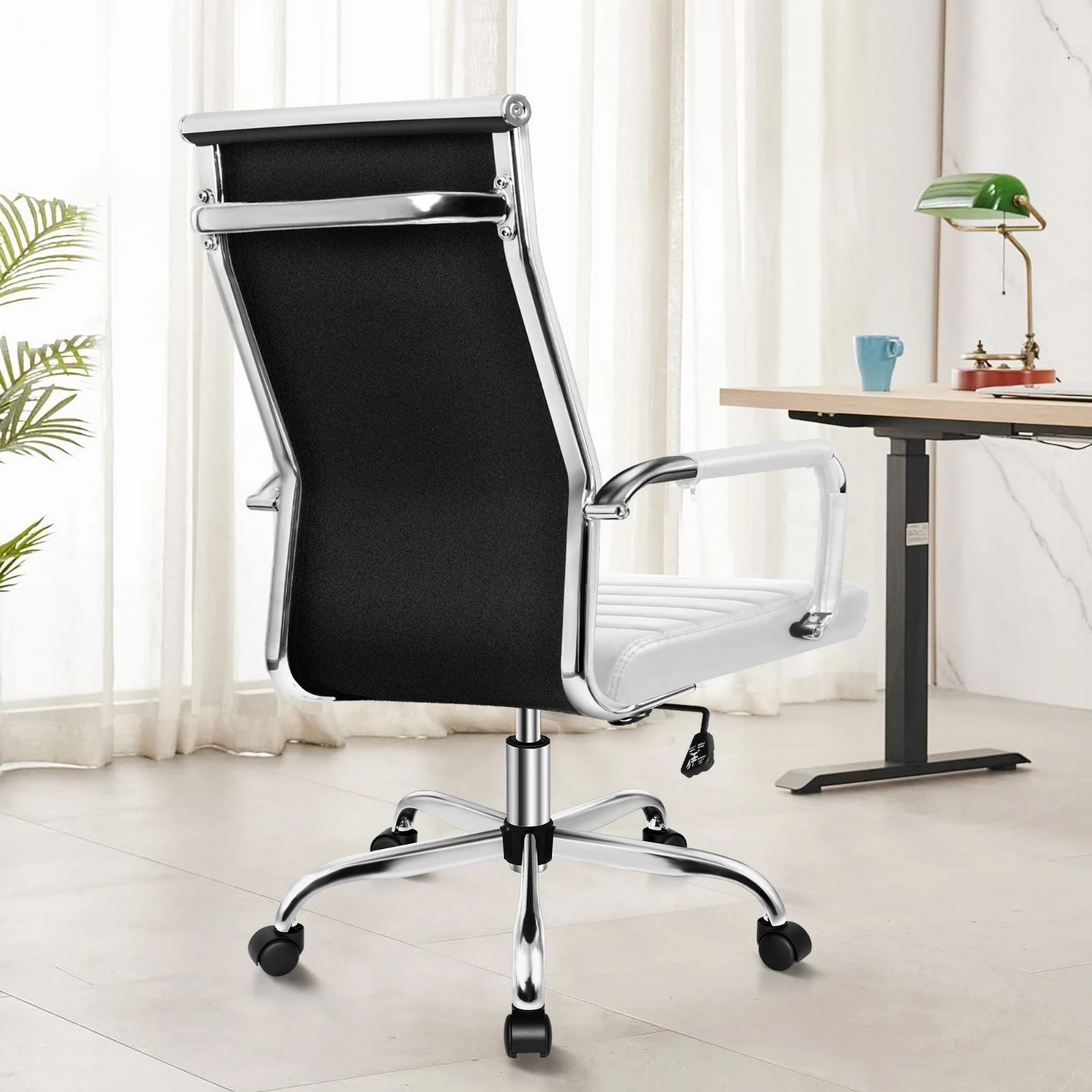 5 Alfordson Office Chair Padded Seat Ergonomic Executive Computer Study Gaming - White, 5 of 10