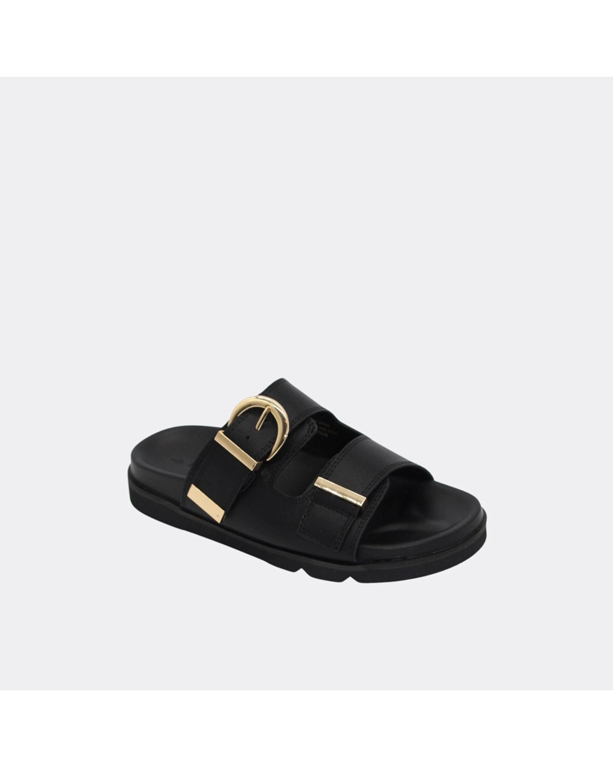 3 Human Shoes Nelly Womens Sandal Double Strap Adjustable Buckle Choc BLACK, 3 of 5