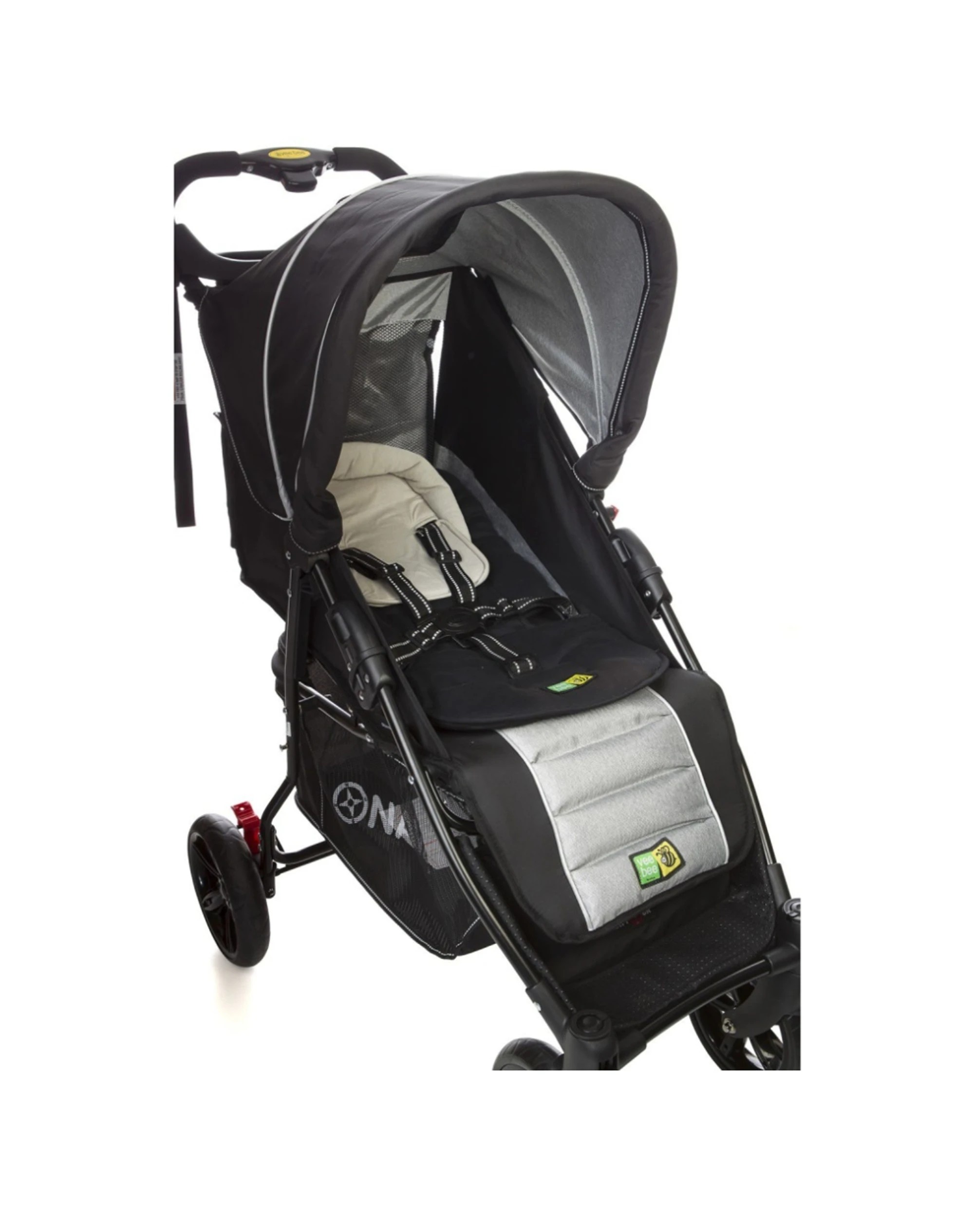 2 VeeBee Allsorts Universal Pram Stroller Seat Liner With Head Hugger - Red, 2 of 4