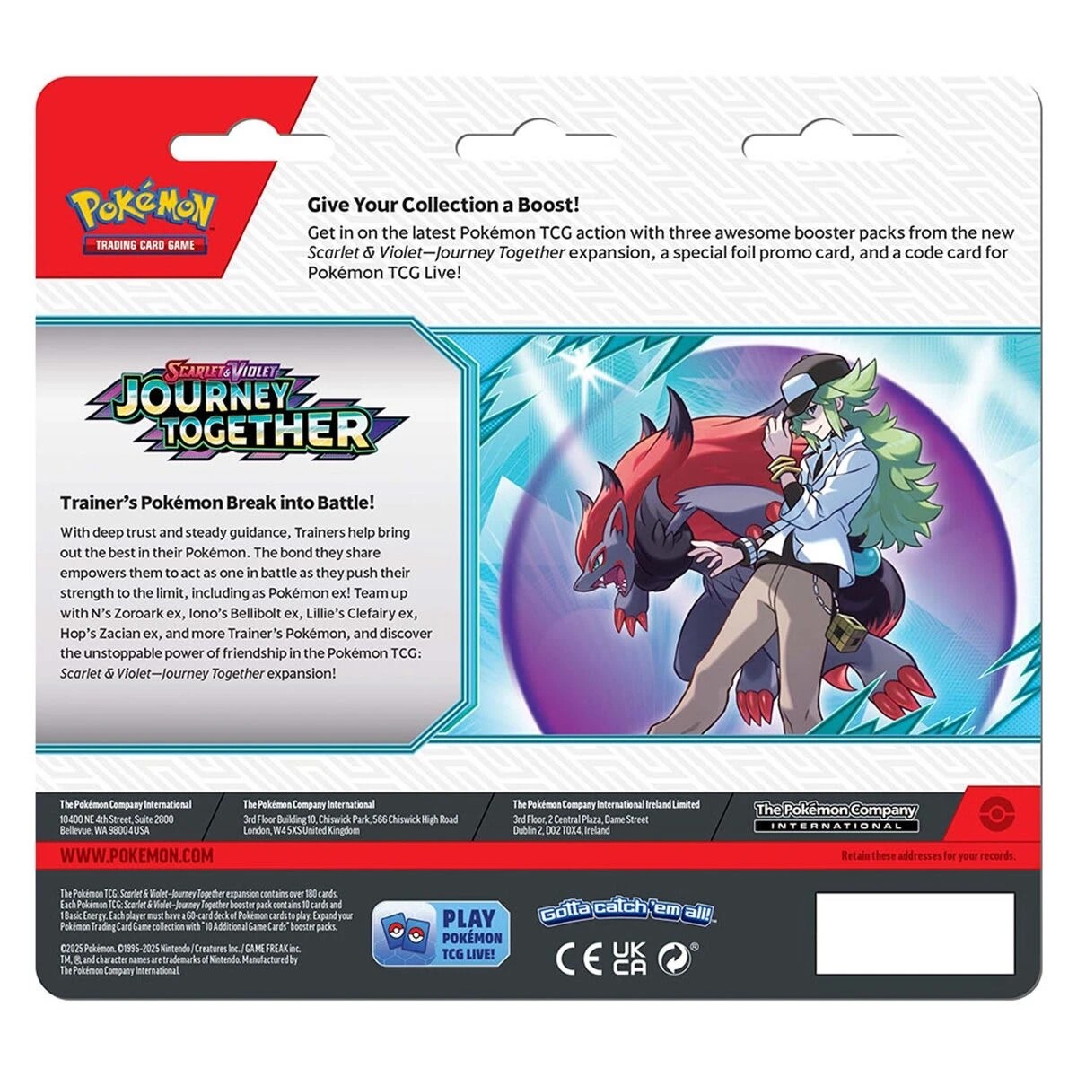 5 3 Pack Pokemon Trading Card Game: Journey Together Booster Blister Pack - Assorted, 5 of 5